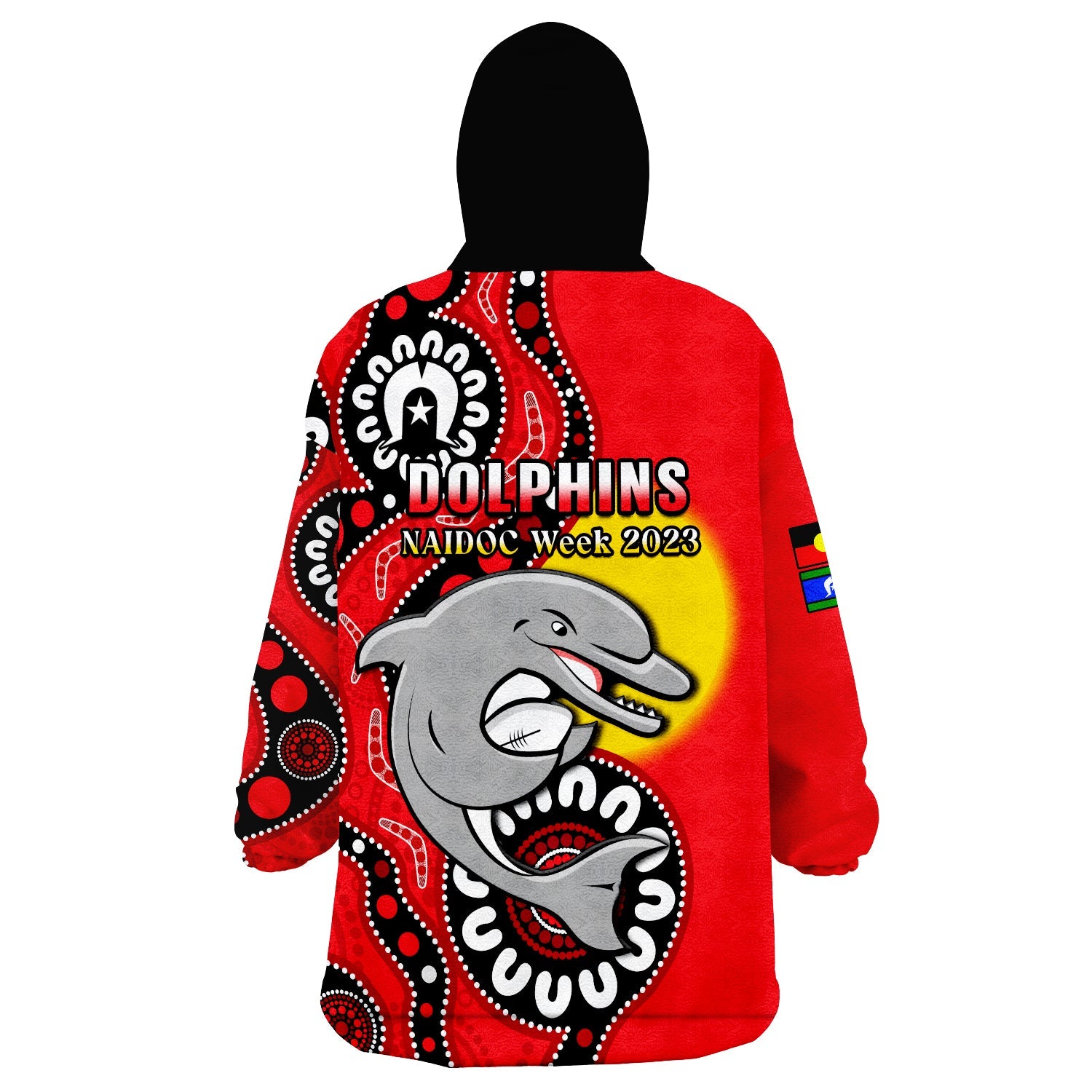 Dolphins Rugby NAIDOC 2023 Wearable Blanket Hoodie For Our Elders Aboriginal - Vibe Hoodie Shop