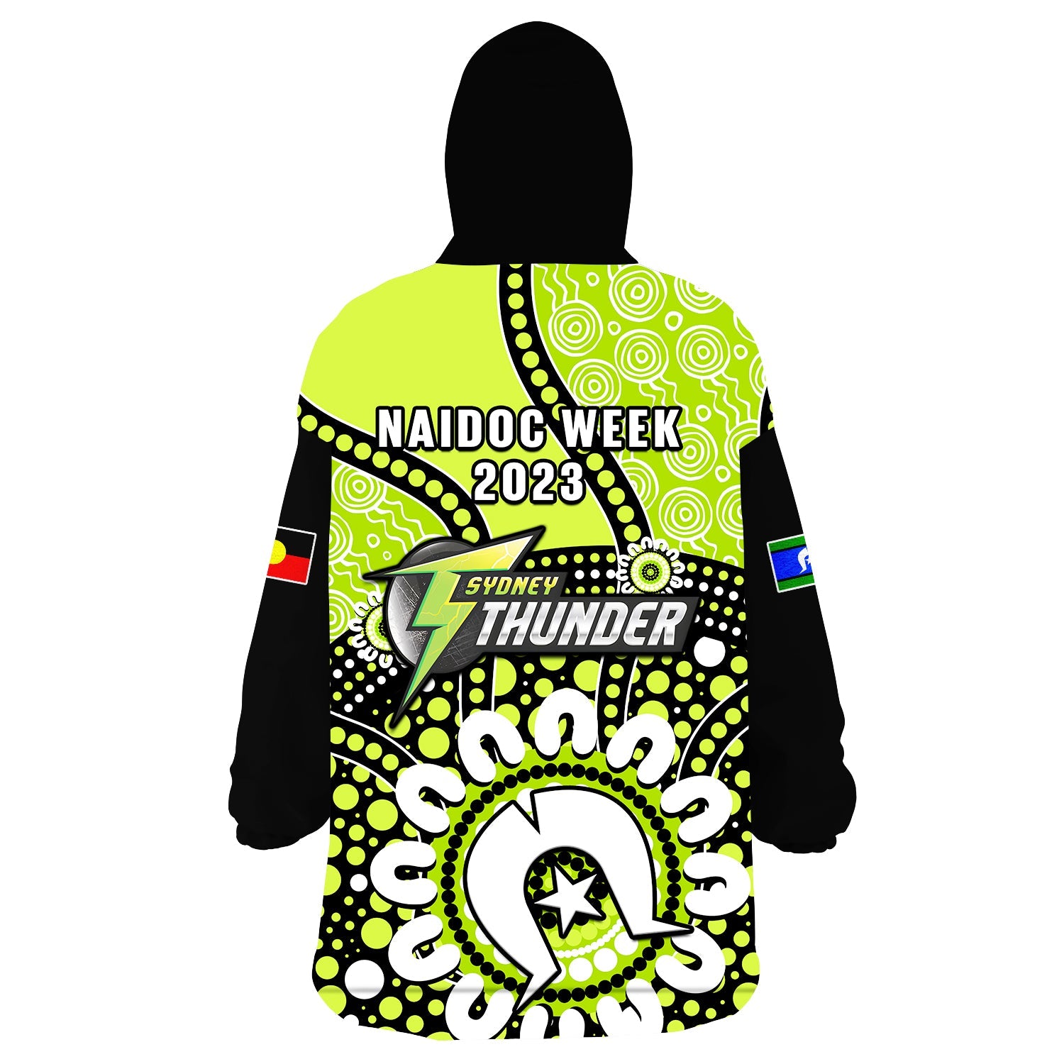 Sydney Thunder NAIDOC 2023 Wearable Blanket Hoodie Indigenous For Our Elders - Vibe Hoodie Shop