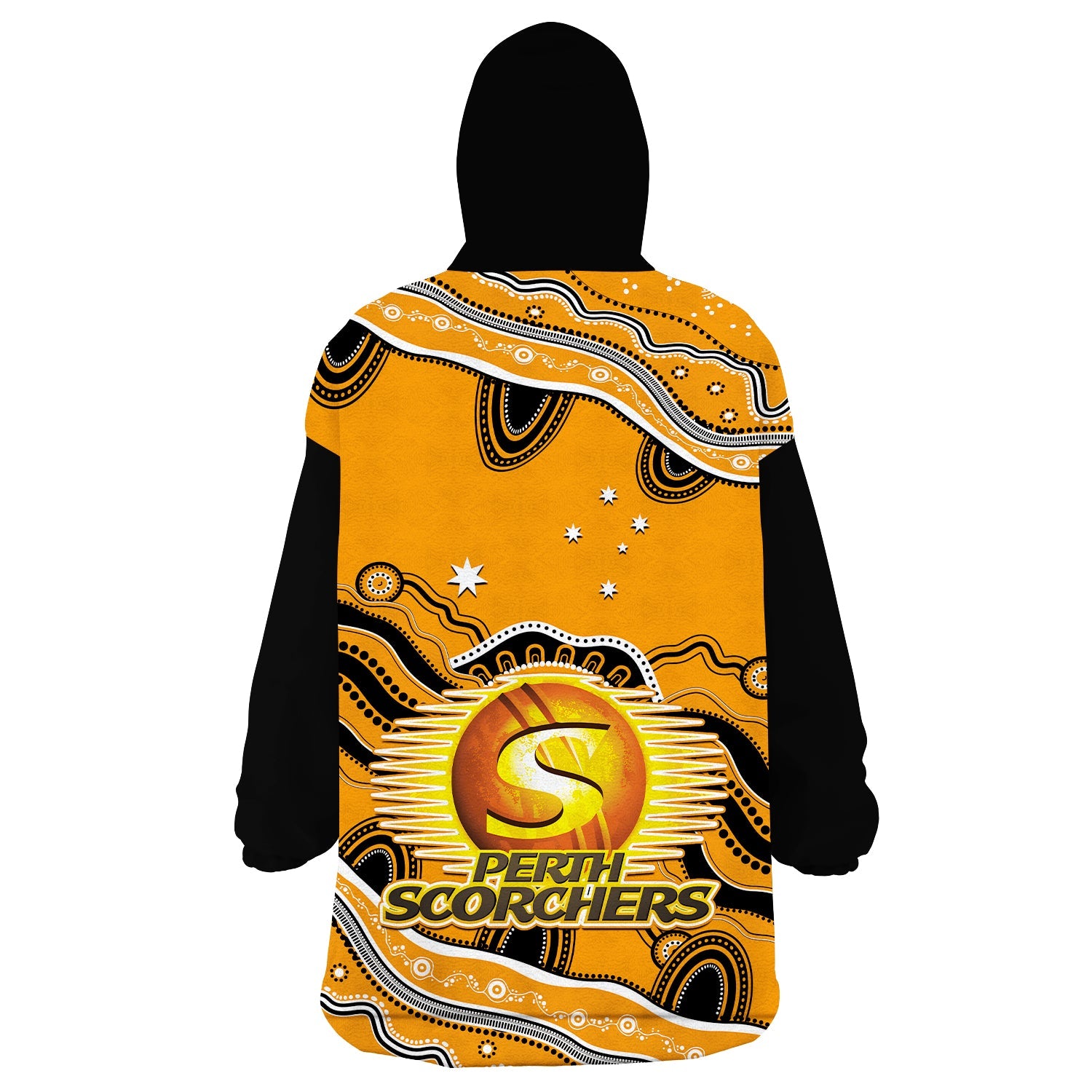 Perth Scorchers Cricket Wearable Blanket Hoodie Aboriginal Painting - Vibe Hoodie Shop
