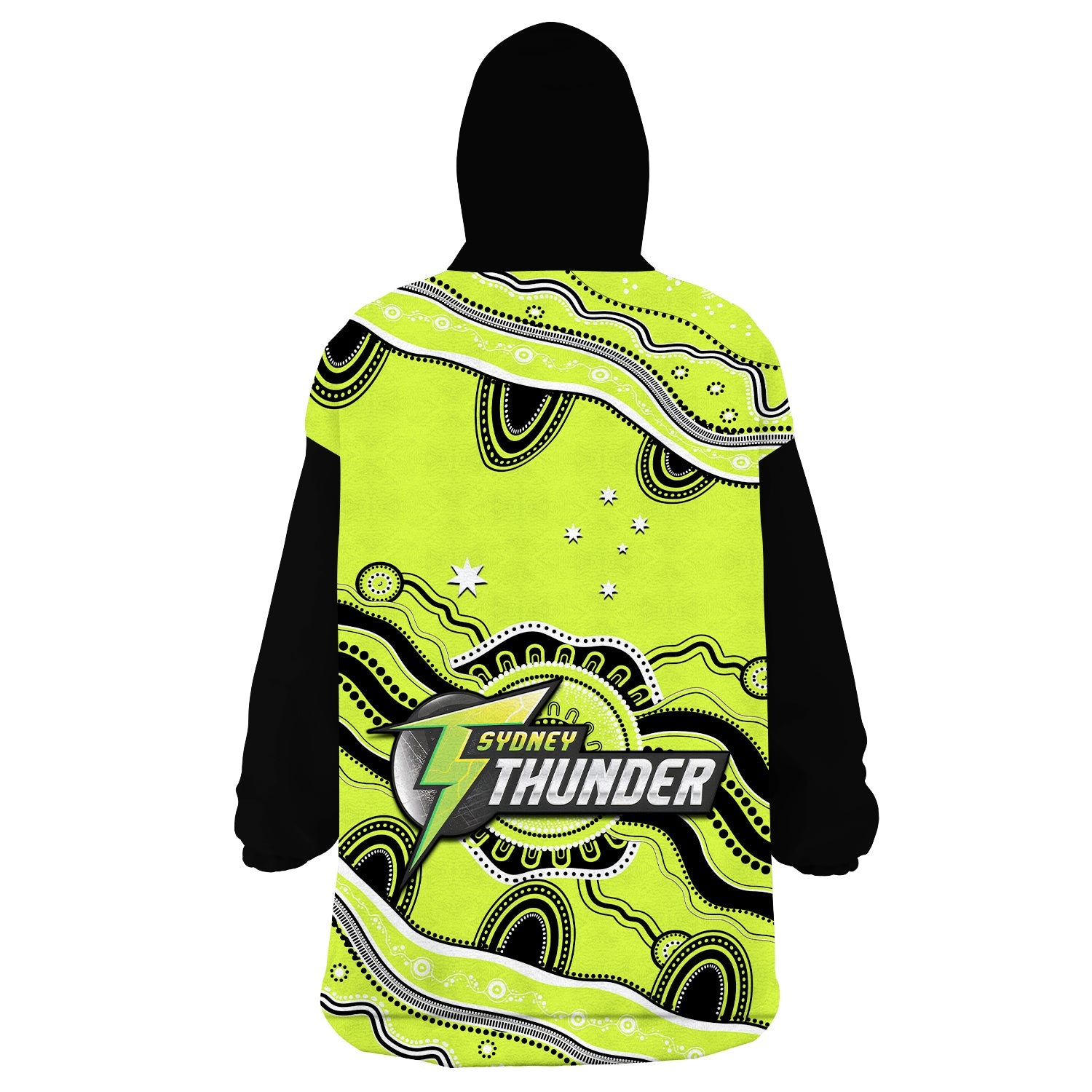 Thunder Cricket Wearable Blanket Hoodie Sydney Aboriginal Painting - Vibe Hoodie Shop