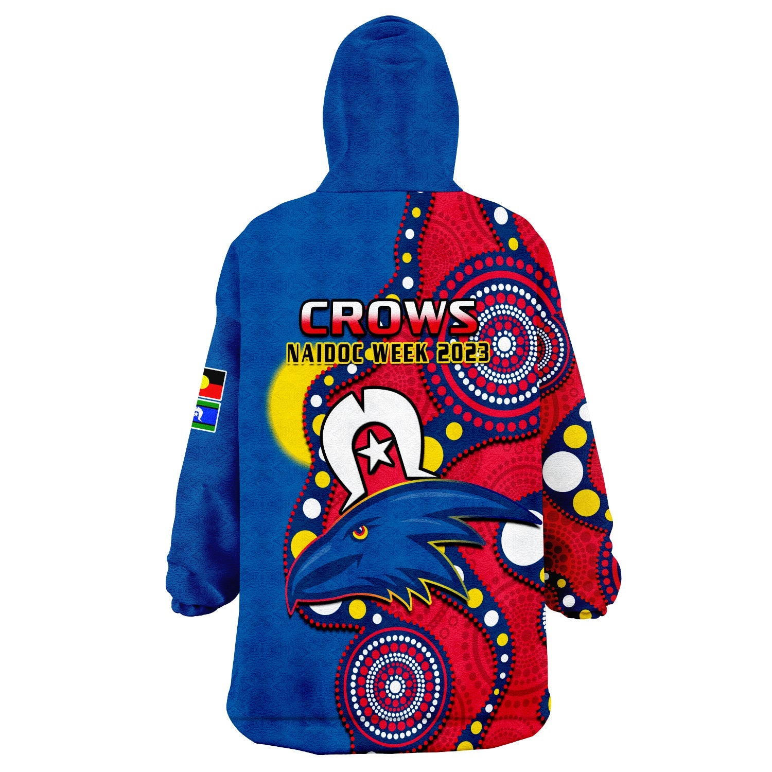 Adelaide Football NAIDOC 2023 Wearable Blanket Hoodie Crows For Our Elders Indigenous - Vibe Hoodie Shop