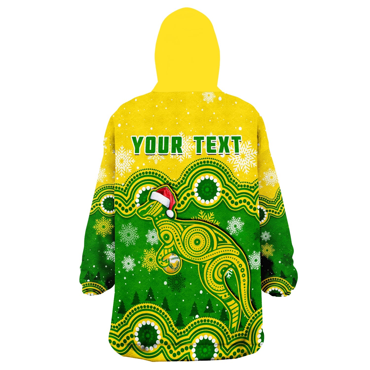 (Custom Personalised) Australia Soccer Christmas Wearable Blanket Hoodie Socceroos Indigenous Kangaroo - Vibe Hoodie Shop