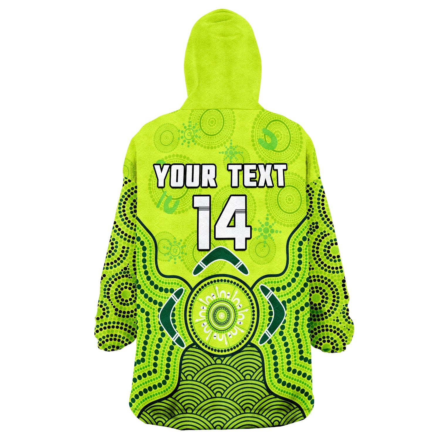 (Custom Text And Number) Thunder Cricket Wearable Blanket Hoodie Sydney Indigenous Artsy - Vibe Hoodie Shop
