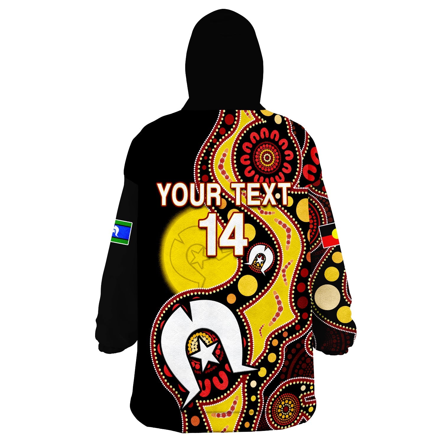 (Custom Text And Number) Australia NAIDOC Week 2023 Wearable Blanket Hoodie Indigenous For Our Elders - Vibe Hoodie Shop