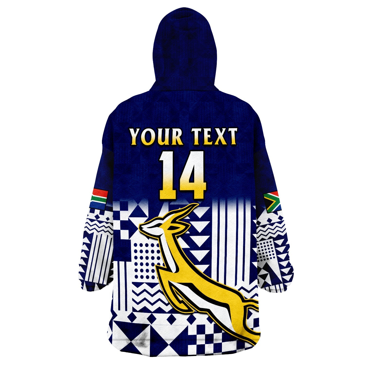 (Custom Text And Number) South Africa Rugby Wearable Blanket Hoodie Outgoing Tour Go Springboks - Vibe Hoodie Shop
