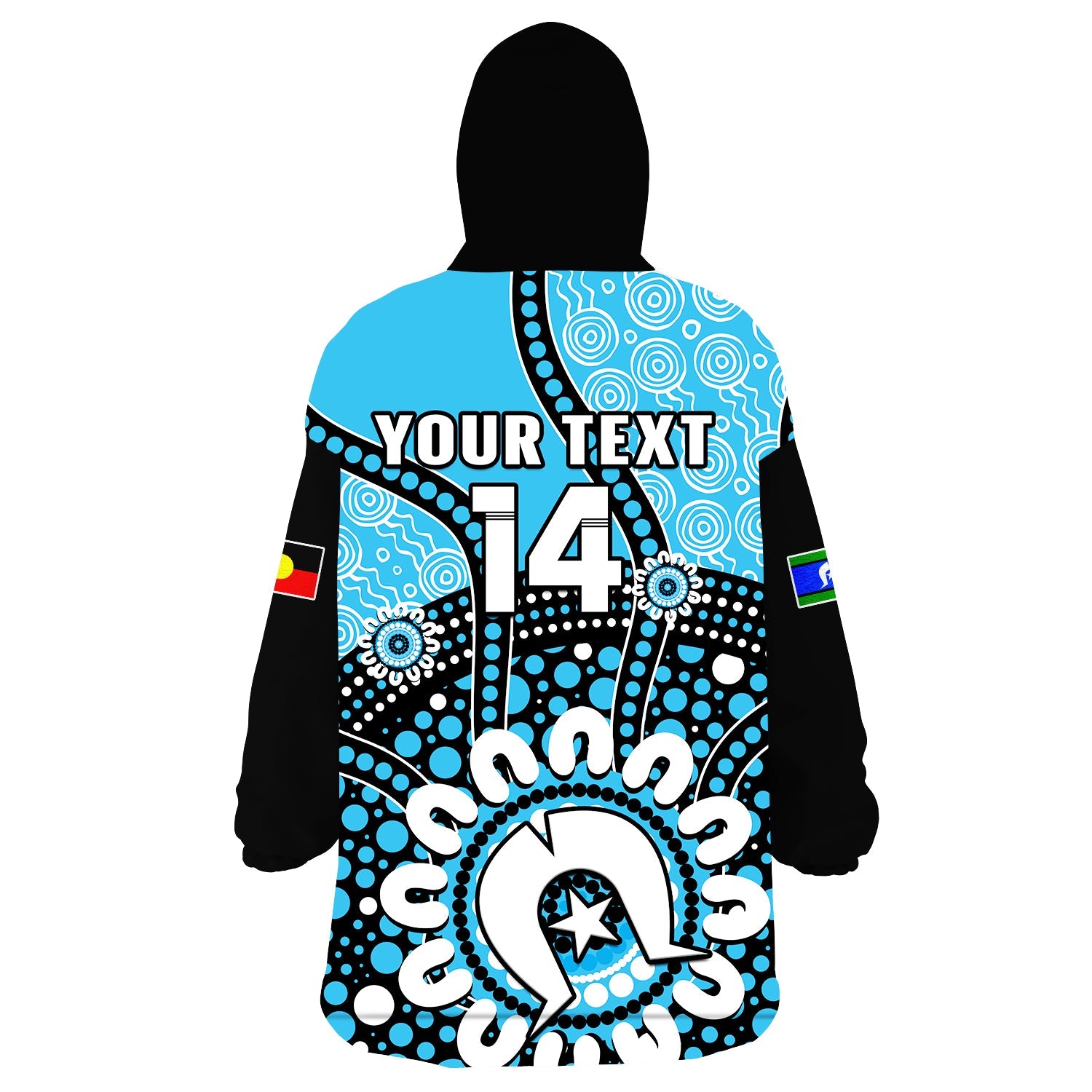 (Custom Text And Number) Adelaide Strikers NAIDOC 2023 Wearable Blanket Hoodie Indigenous For Our Elders - Vibe Hoodie Shop