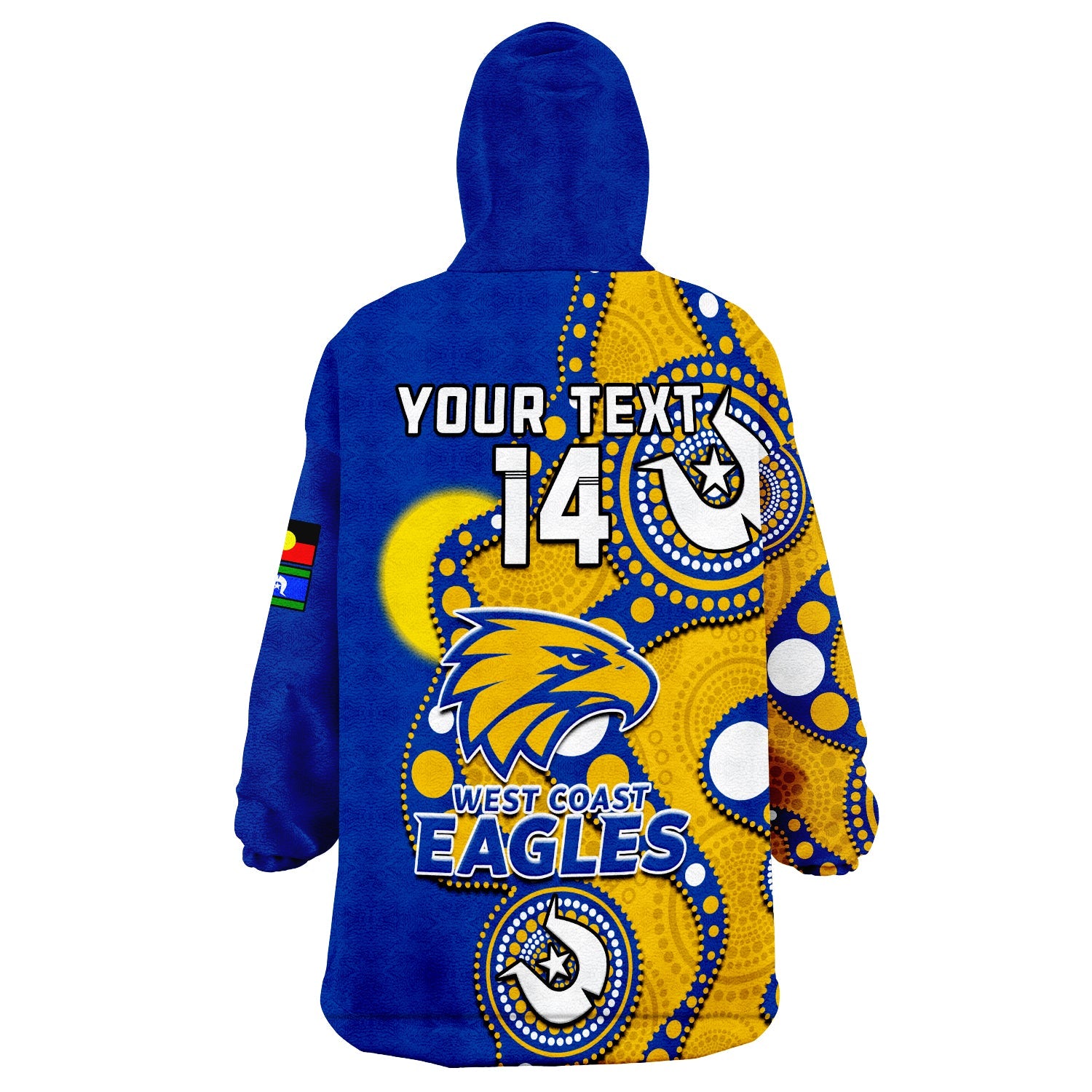 (Custom Text And Number) West Coast Eagles Football NAIDOC 2023 Wearable Blanket Hoodie Indigenous For Our Elders - Vibe Hoodie Shop