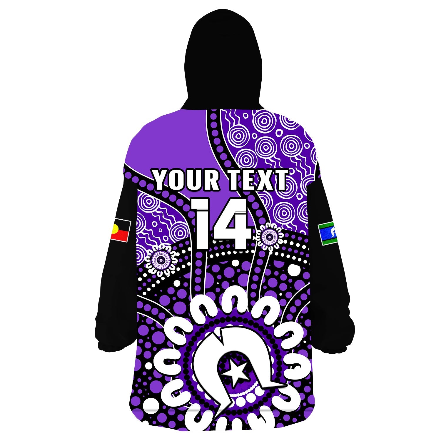 (Custom Text And Number) Hobart Hurricanes NAIDOC 2023 Wearable Blanket Hoodie Indigenous For Our Elders - Vibe Hoodie Shop