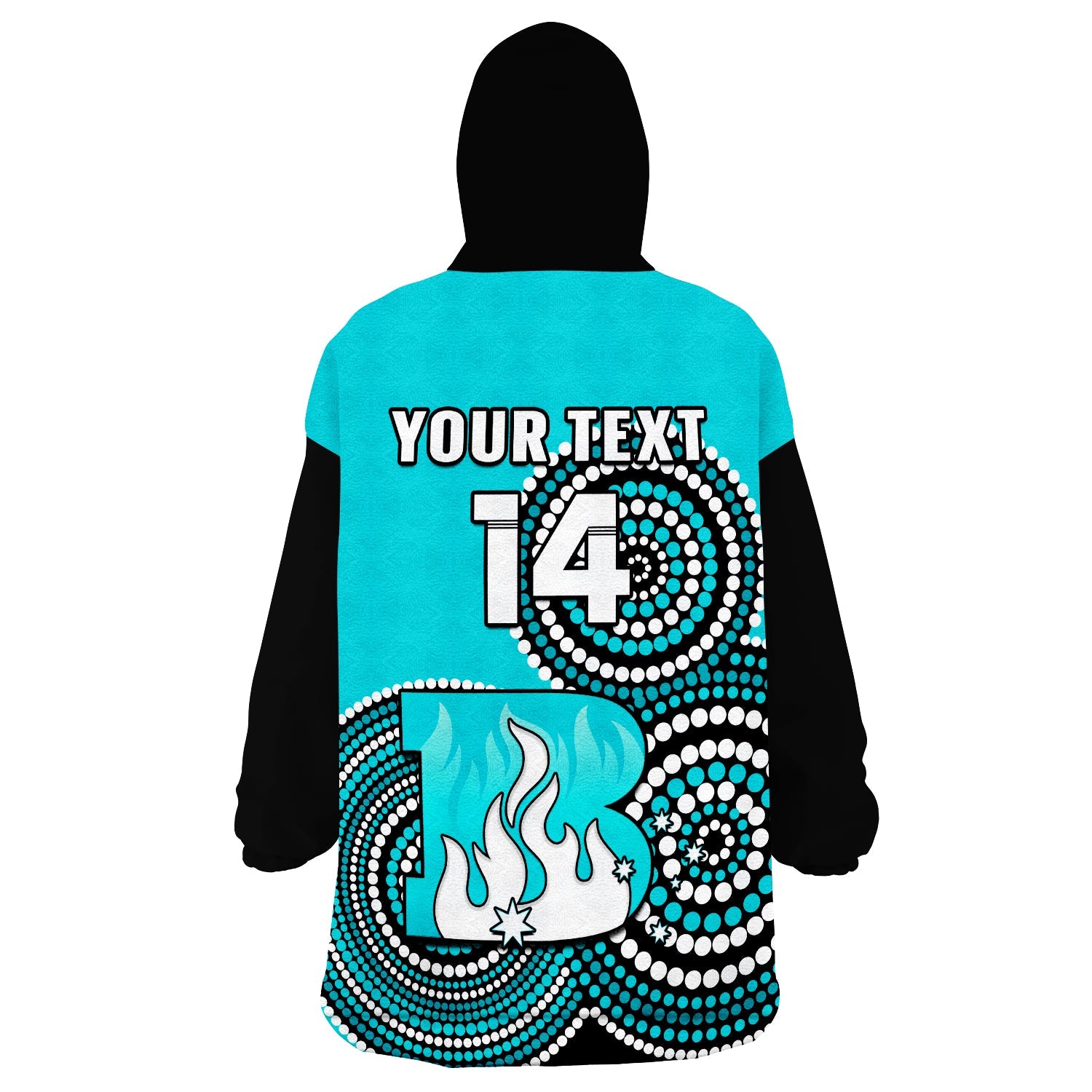 (Custom Text And Number) Brisbane Heat Cricket Wearable Blanket Hoodie Champions BBL12 Proud Indigenous Art - Vibe Hoodie Shop
