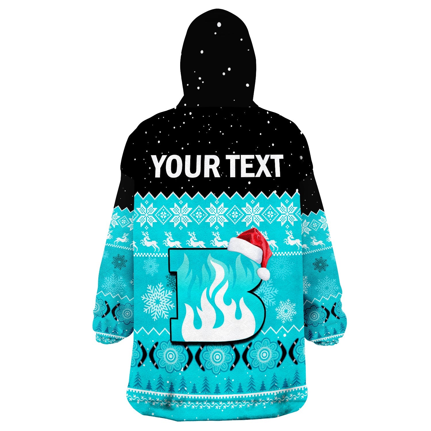 (Custom Personalised) Brisbane Heat Cricket Wearable Blanket Hoodie Aboriginal Merry Christmas - Vibe Hoodie Shop
