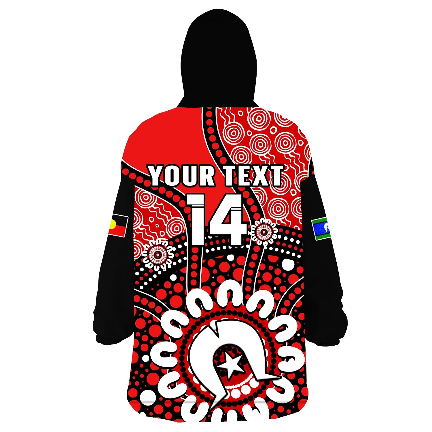 (Custom Text And Number) Melbourne Renegades NAIDOC 2023 Wearable Blanket Hoodie Indigenous For Our Elders - Vibe Hoodie Shop