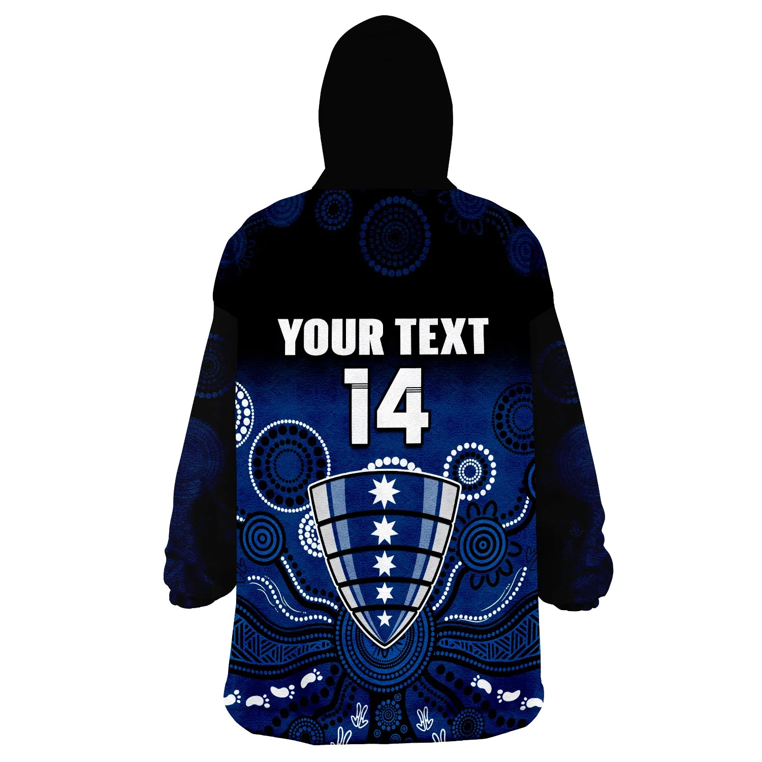 (Custom Text And Number) Melbourne Rebels Rugby Wearable Blanket Hoodie Gradient Aboriginal - Vibe Hoodie Shop