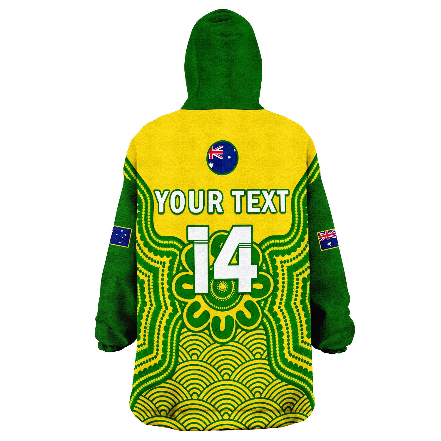 (Custom Text And Number) Australia Soccer Wearable Blanket Hoodie Socceroos Aboriginal Go Champions World Cup 2022 - Vibe Hoodie Shop