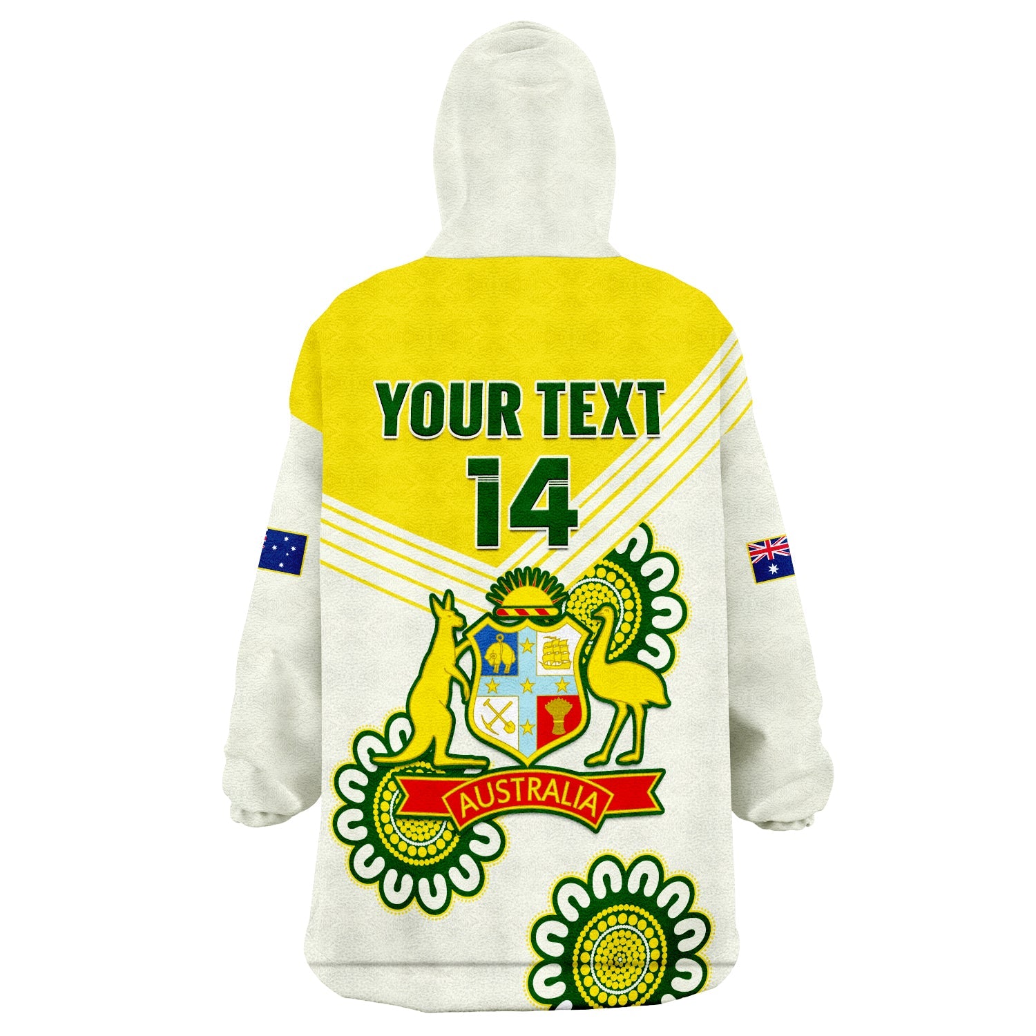 (Custom Text And Number) Australia Cricket Wearable Blanket Hoodie Boxing Day Test Aussie Indigenous - Vibe Hoodie Shop