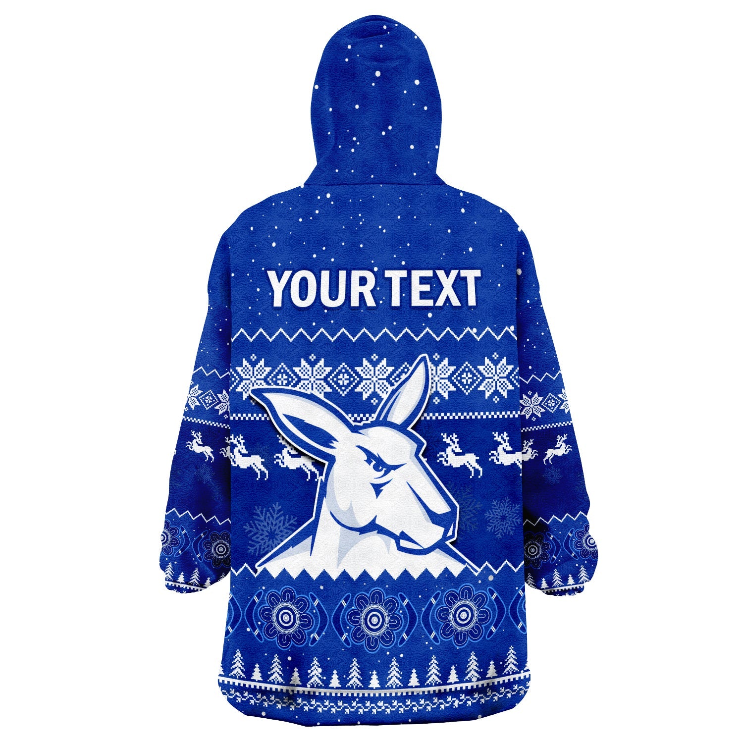 (Custom Personalised) Melbourne Football Wearable Blanket Hoodie North Kangaroos Indigenous Merry Christmas - Vibe Hoodie Shop