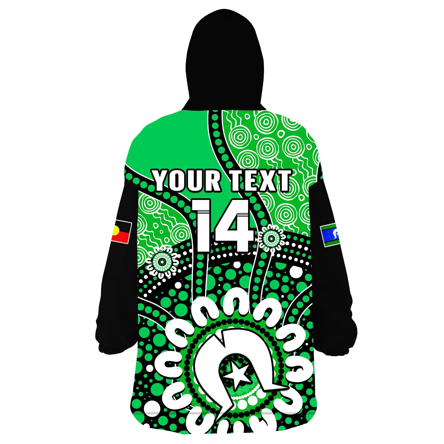 (Custom Text And Number) Melbourne Stars NAIDOC 2023 Wearable Blanket Hoodie Indigenous For Our Elders - Vibe Hoodie Shop