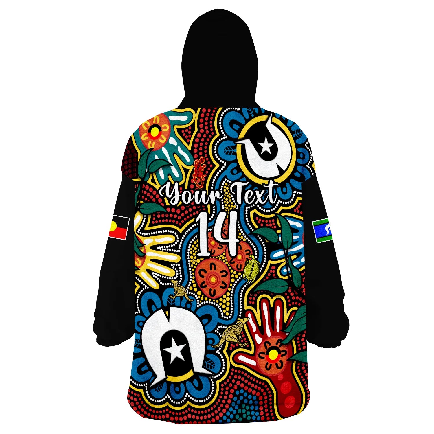 (Custom Text And Number) Australia NAIDOC Week 2023 Wearable Blanket Hoodie For Our Elders Indigenous - Vibe Hoodie Shop