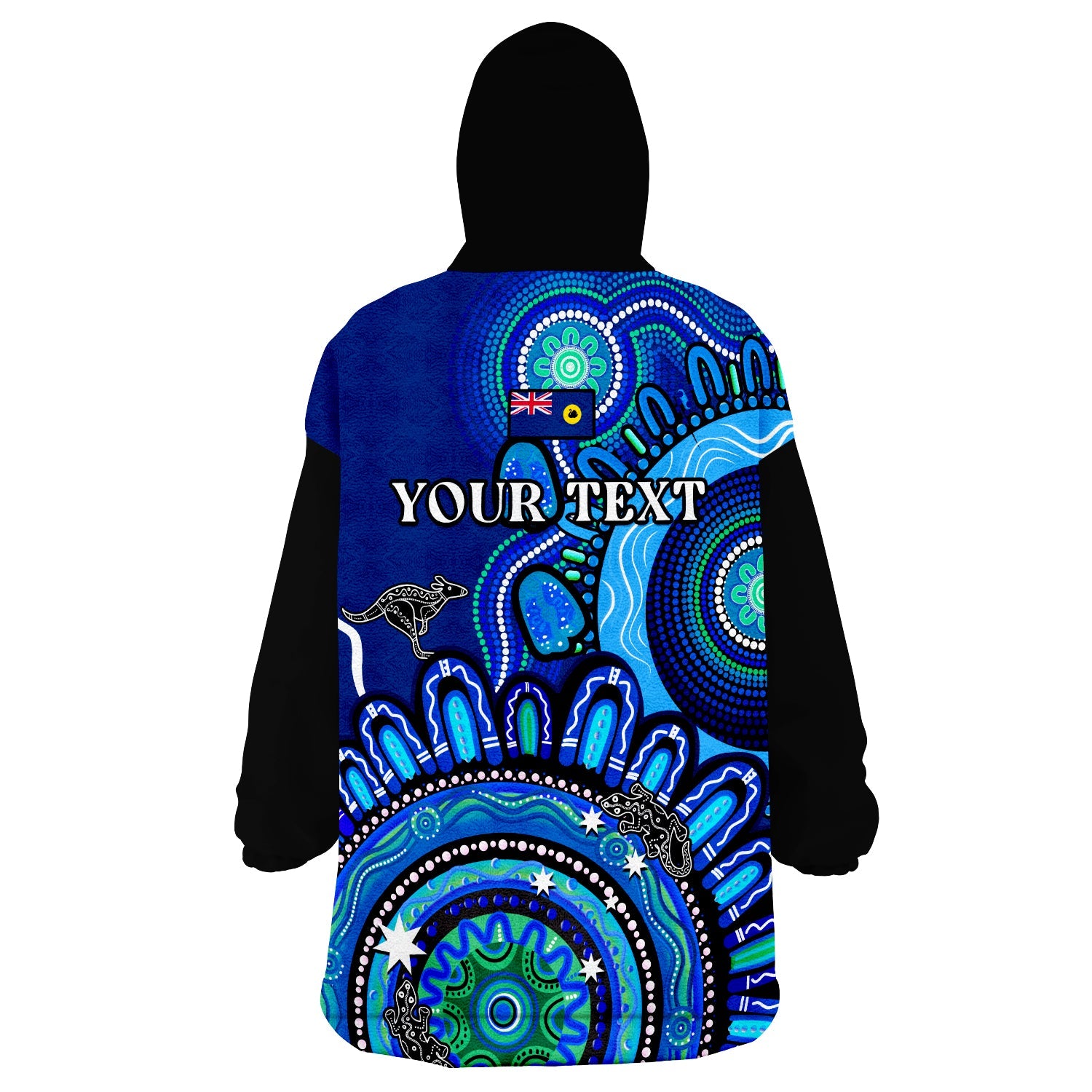 (Custom Personalised) Western Australia State Wearable Blanket Hoodie WA Aussie Indigenous Art - Vibe Hoodie Shop