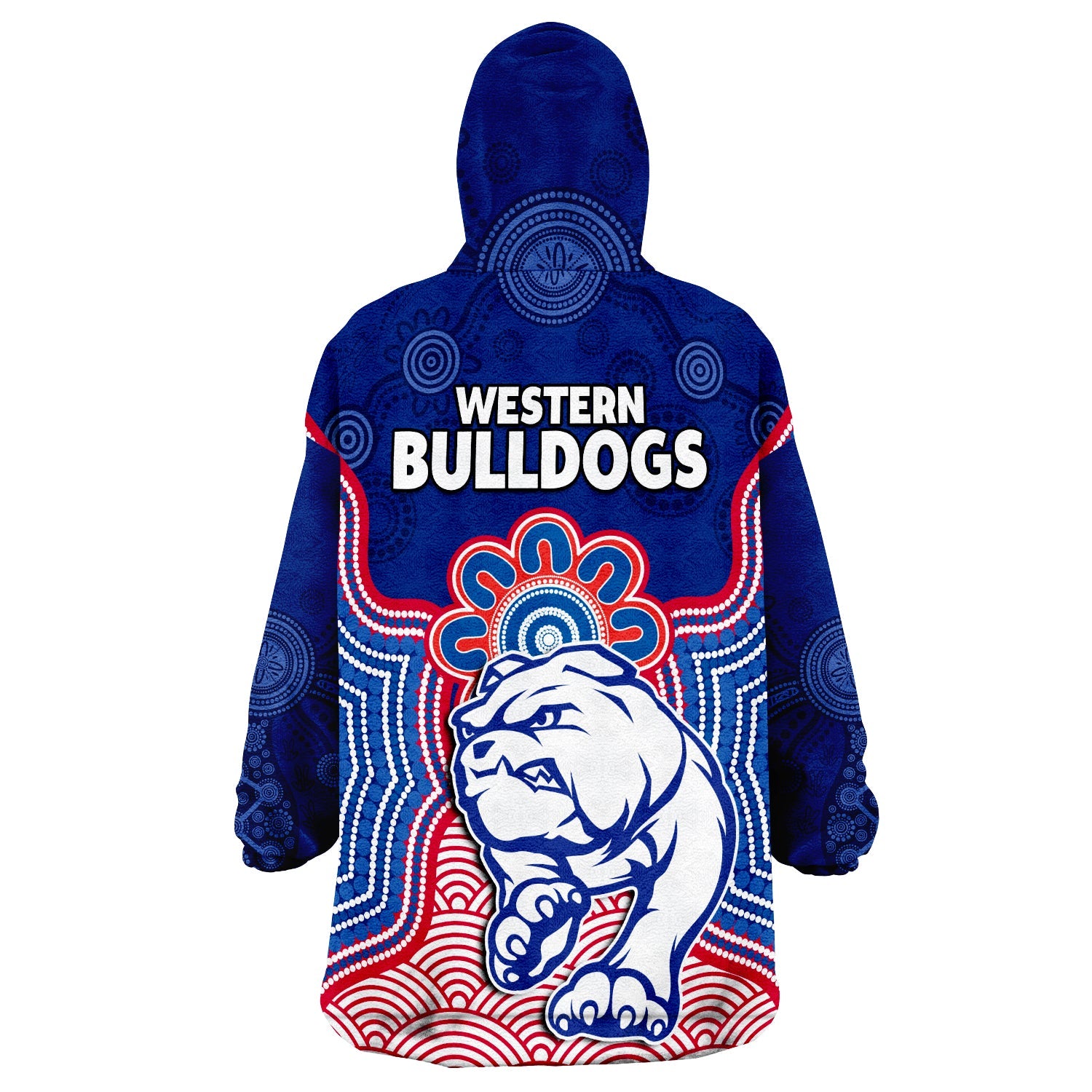 Bulldogs Football Wearable Blanket Hoodie Western Doggies Aboriginal Art - Vibe Hoodie Shop