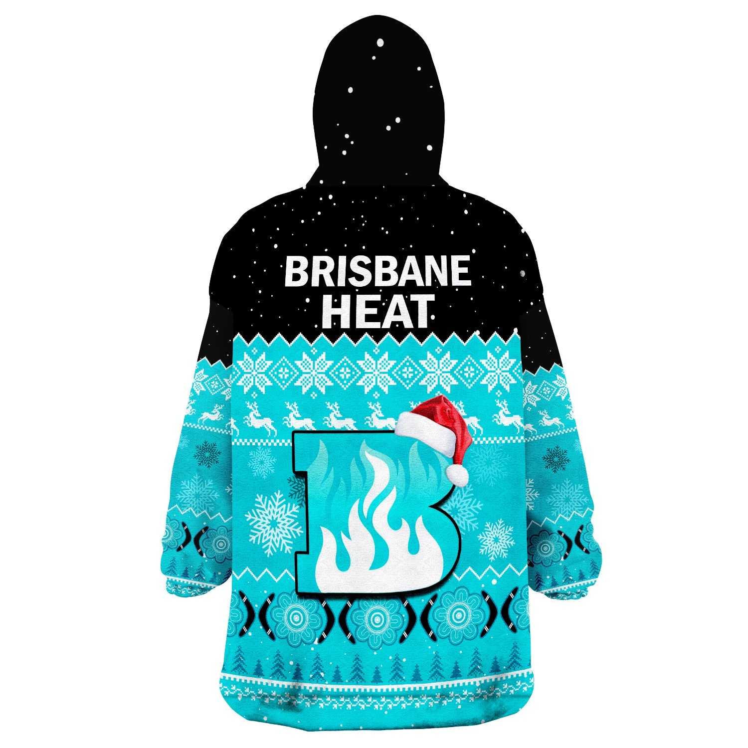 Brisbane Heat Cricket Wearable Blanket Hoodie Aboriginal Merry Christmas - Vibe Hoodie Shop