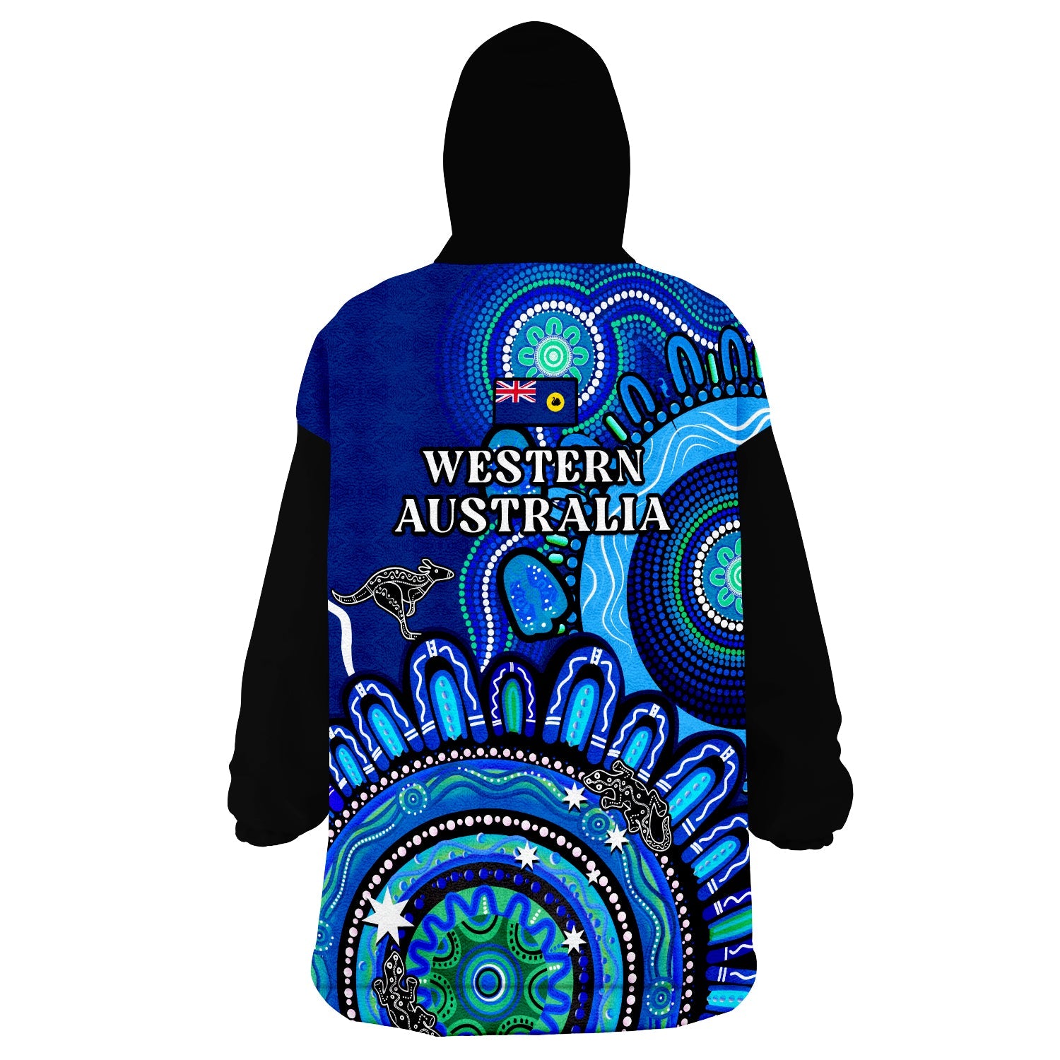 Western Australia State Wearable Blanket Hoodie WA Aussie Indigenous Art - Vibe Hoodie Shop