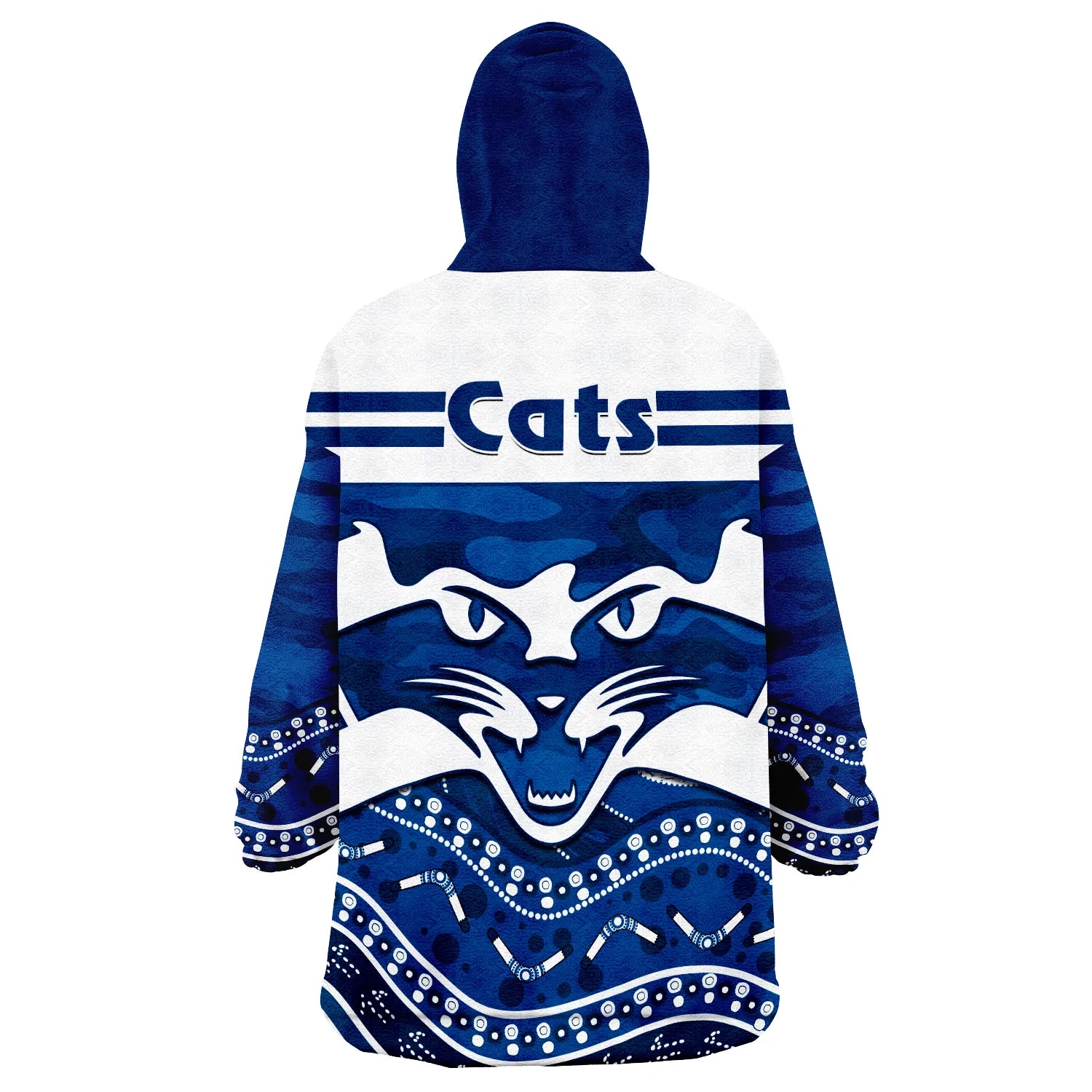Cats Football ANZAC Wearable Blanket Hoodie Geelong Camouflage Poppy Mix Aboriginal - Vibe Hoodie Shop