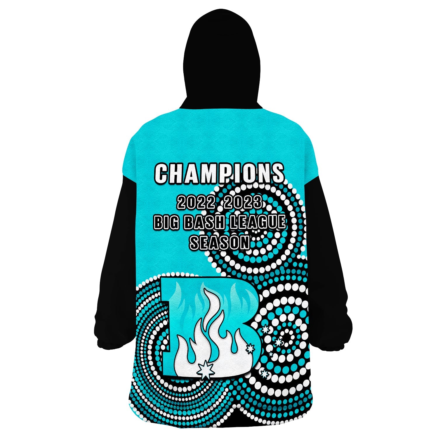 Brisbane Heat Cricket Wearable Blanket Hoodie Champions BBL12 Proud Indigenous Art - Vibe Hoodie Shop