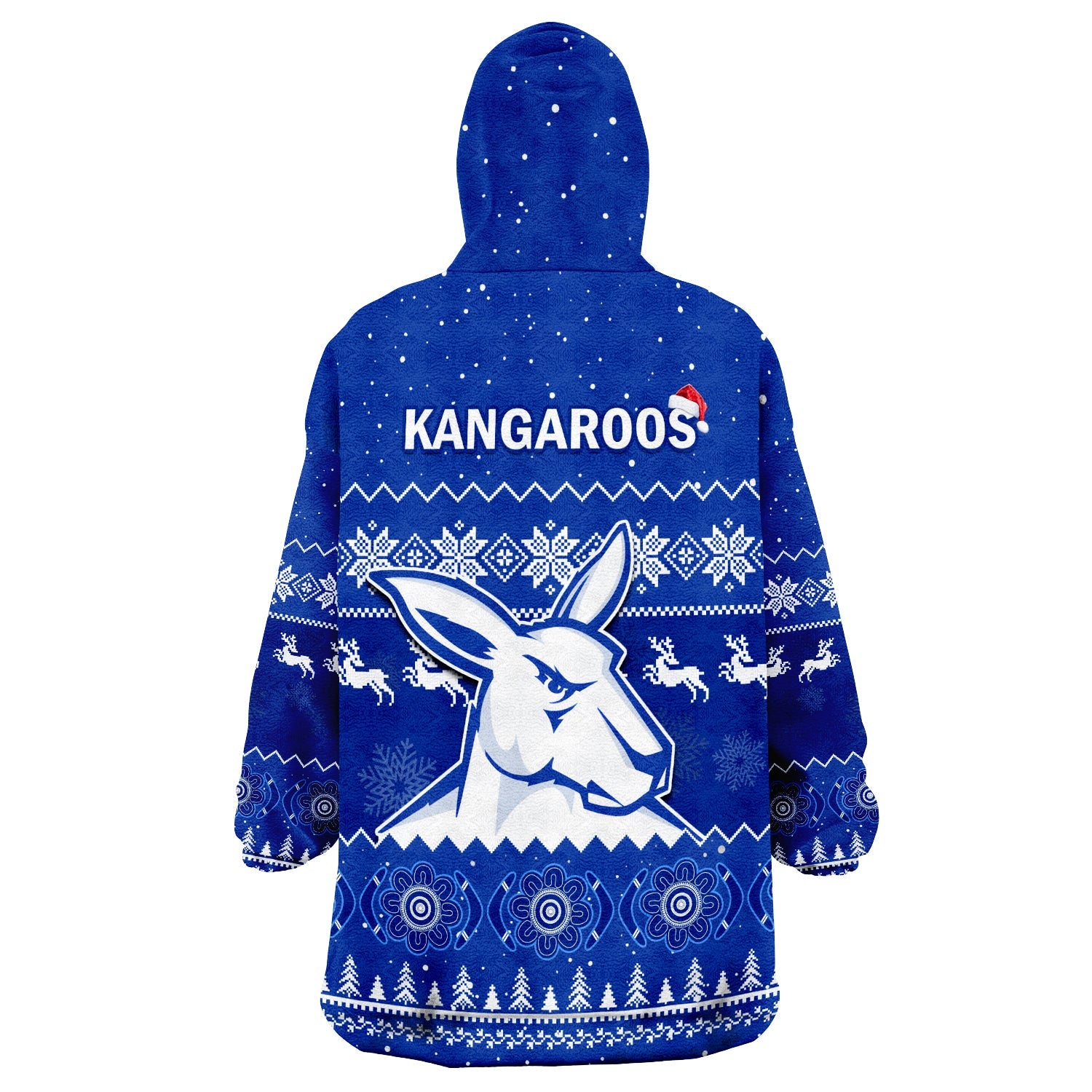 Melbourne Football Wearable Blanket Hoodie North Kangaroos Indigenous Merry Christmas - Vibe Hoodie Shop