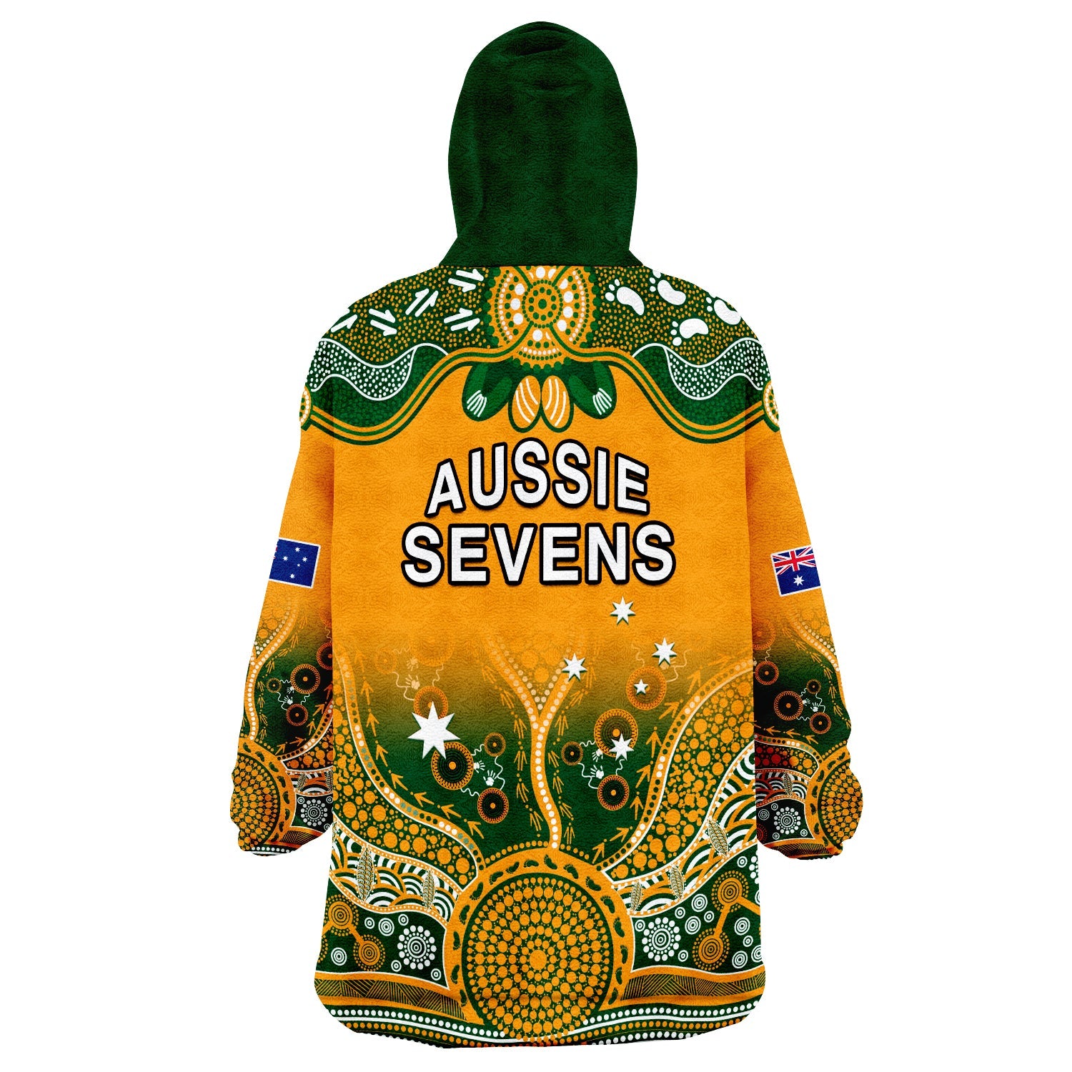 Australia Rugby Wearable Blanket Hoodie Aussie Sevens Original Indigenous - Vibe Hoodie Shop