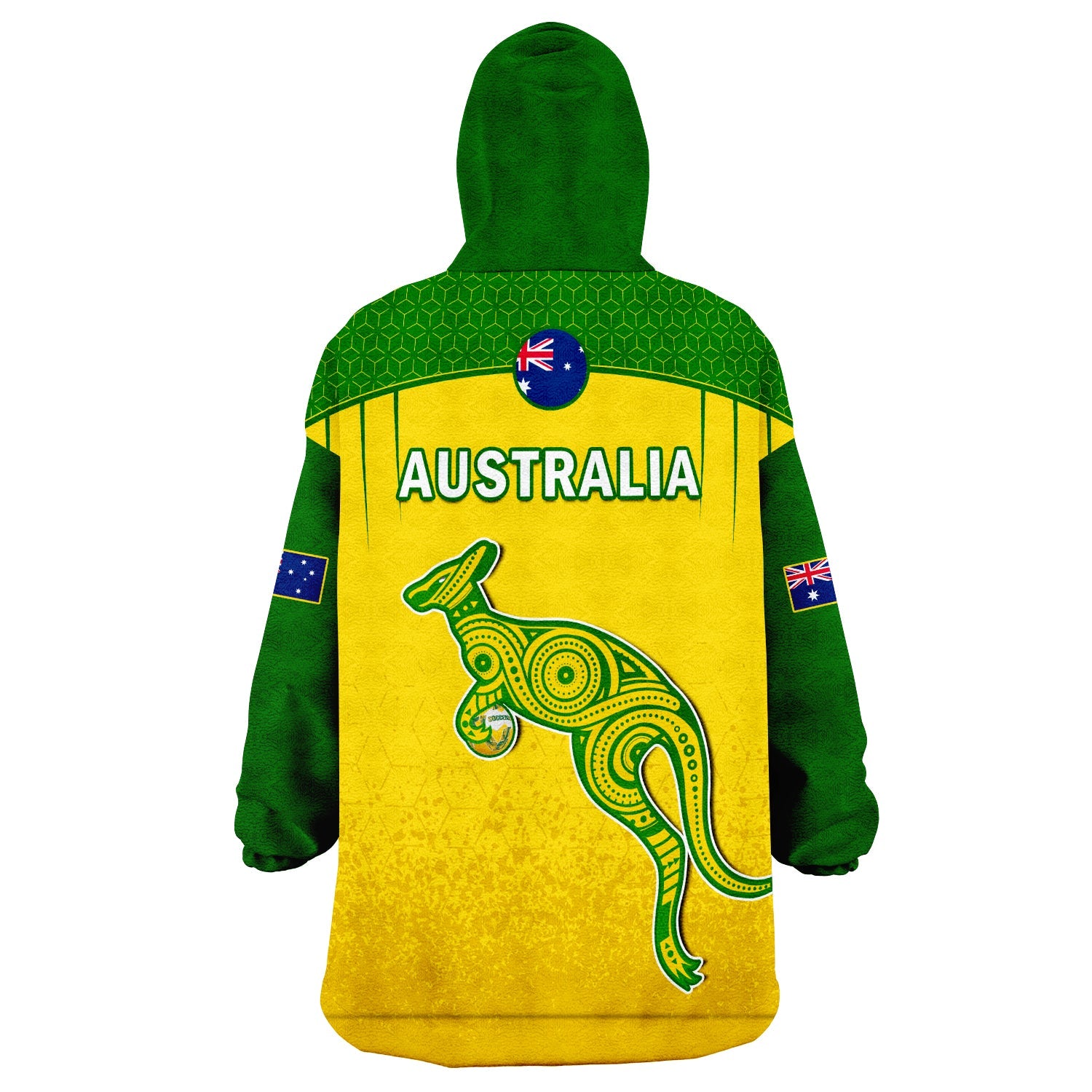 Australia Soccer Wearable Blanket Hoodie Socceroos Dots Kangaroo Simple Style - Vibe Hoodie Shop