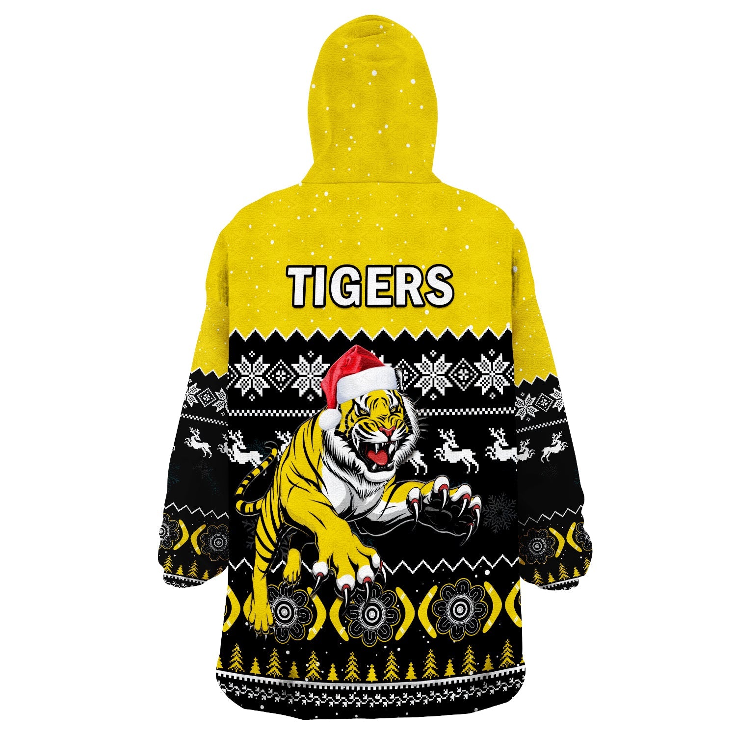 Richmond Football Wearable Blanket Hoodie Tigers Indigenous Merry Christmas - Vibe Hoodie Shop