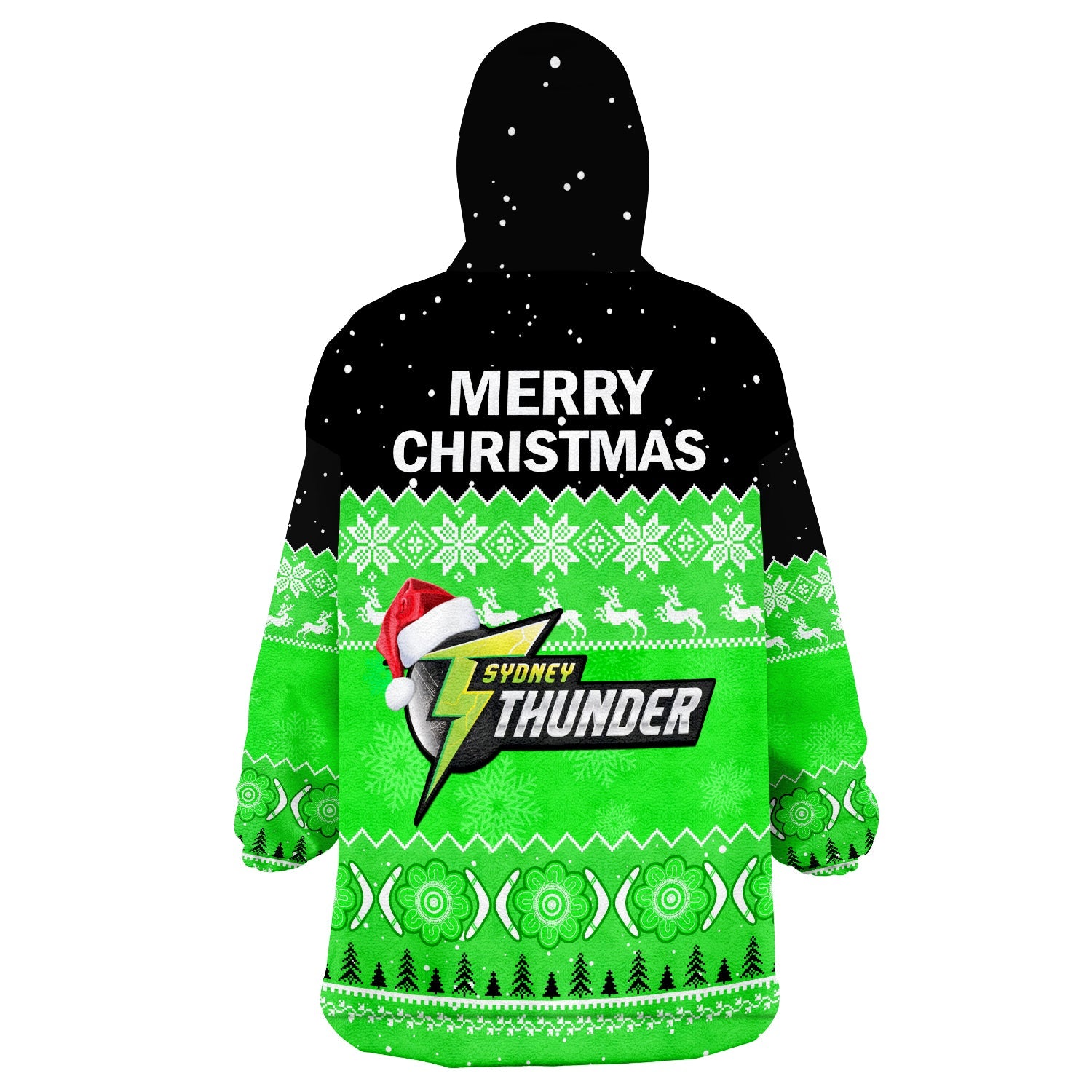 Thunder Cricket Wearable Blanket Hoodie Aboriginal Merry Christmas - Vibe Hoodie Shop