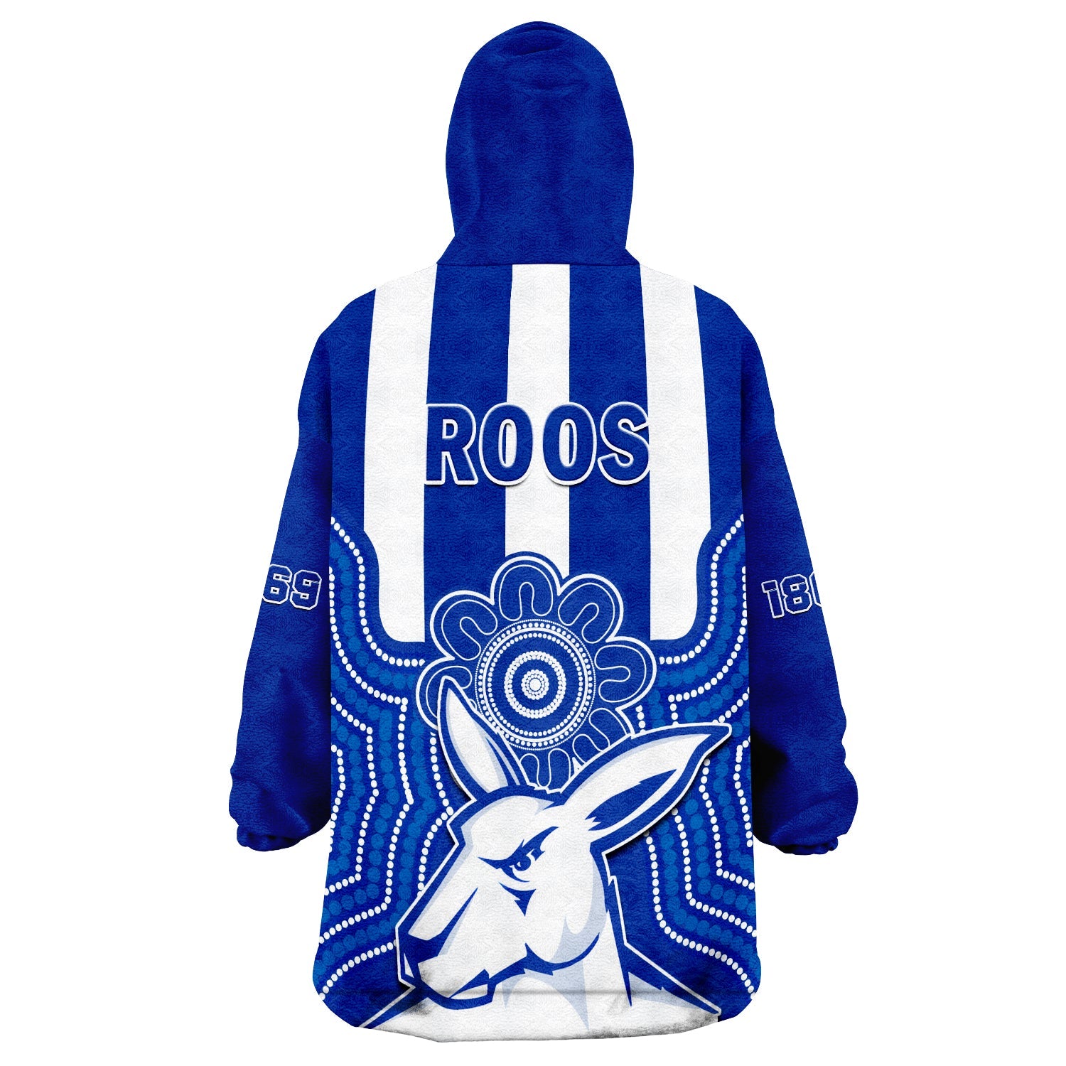 Melbourne Football Wearable Blanket Hoodie North Kangaroos 1869 Aboriginal Art - Vibe Hoodie Shop