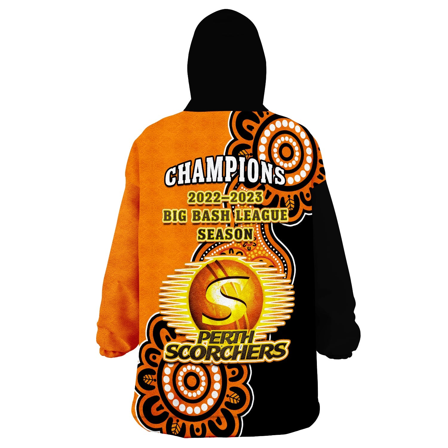 Perth Scorchers Cricket Wearable Blanket Hoodie We Are The Champions Aboriginal - Vibe Hoodie Shop