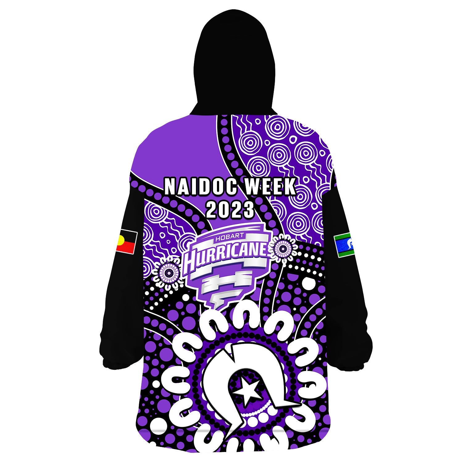 Hobart Hurricanes NAIDOC 2023 Wearable Blanket Hoodie Indigenous For Our Elders - Vibe Hoodie Shop