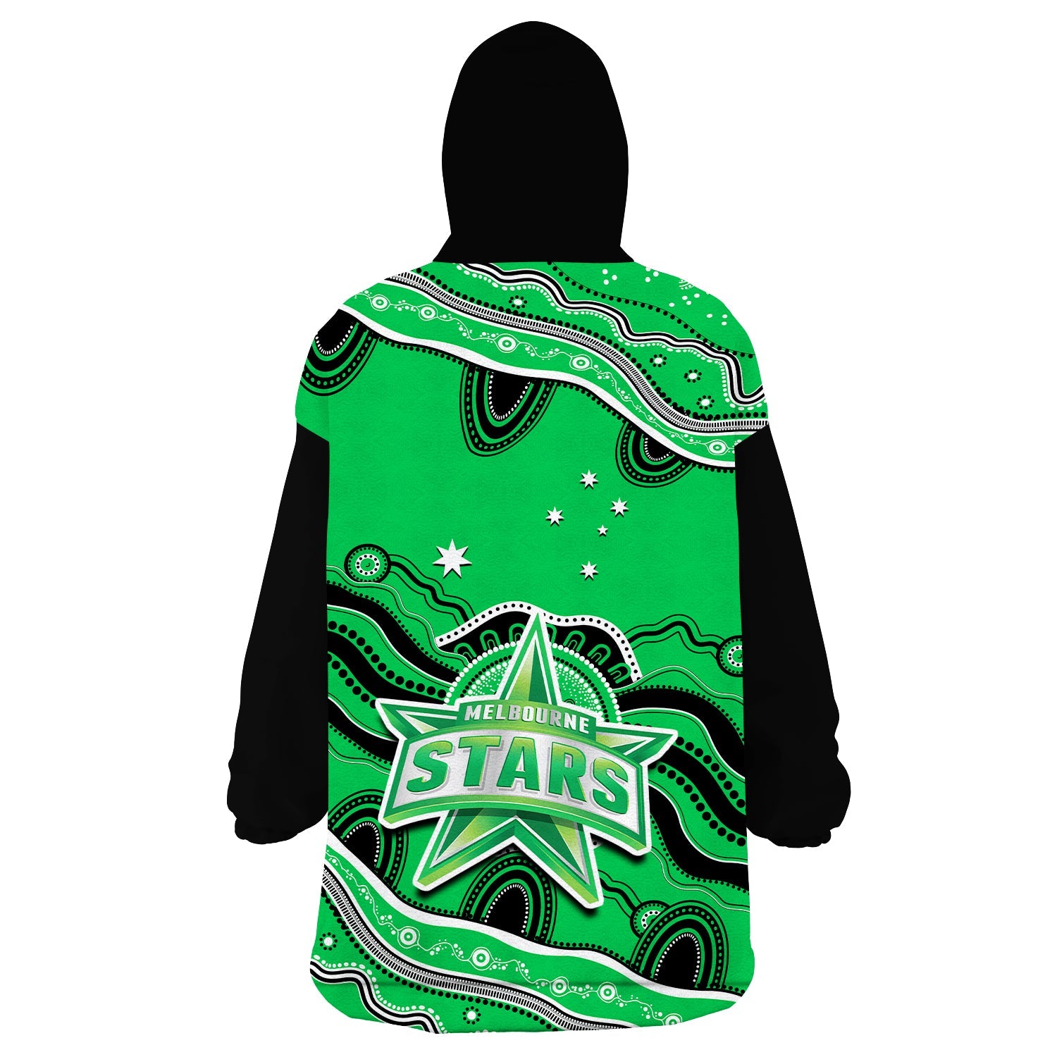 Stars Cricket Wearable Blanket Hoodie Melbourne Aboriginal Painting - Vibe Hoodie Shop