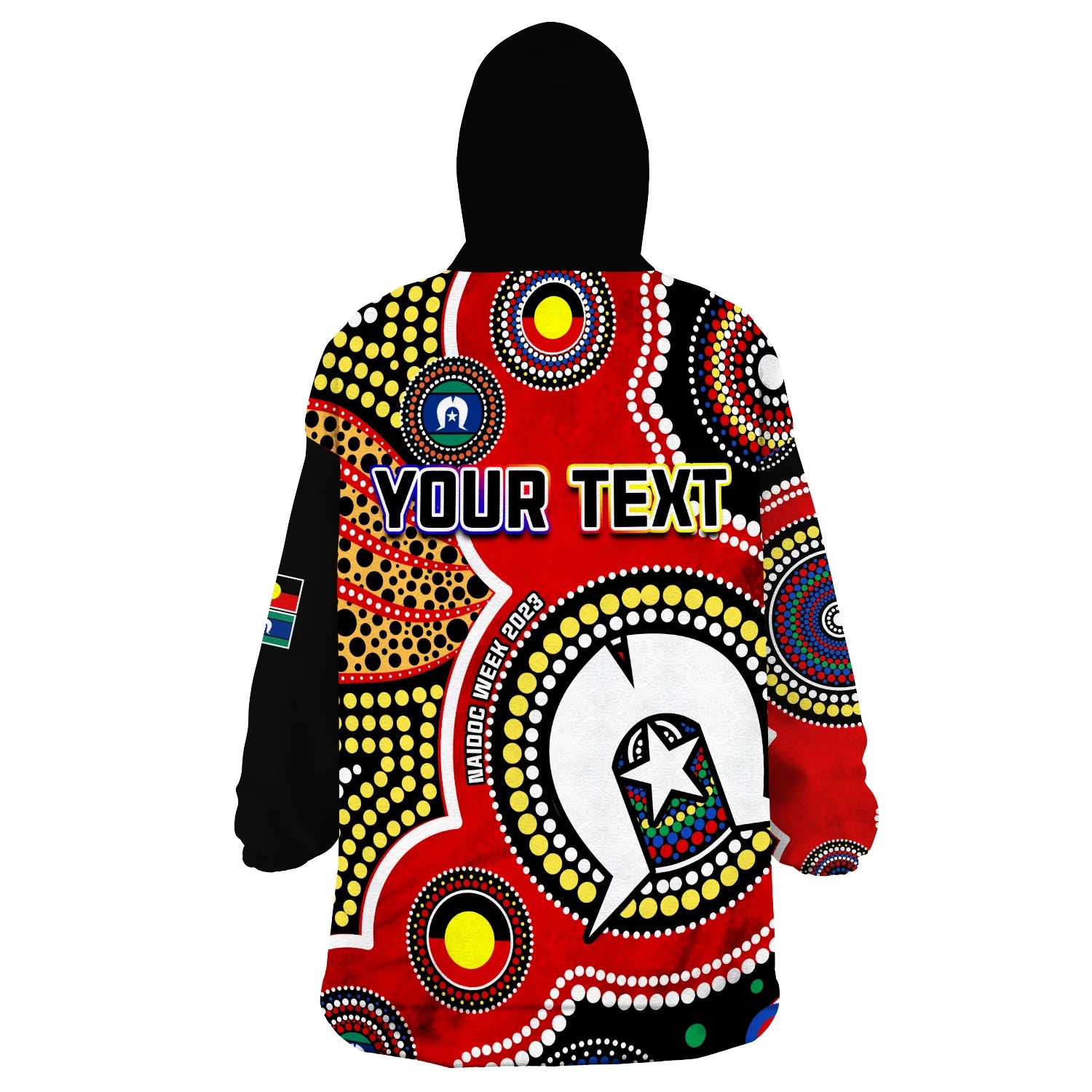 (Custom Personalised) Australia NAIDOC Week Wearable Blanket Hoodie For Our Elders Aborigines and Islanders Flag - Vibe Hoodie Shop