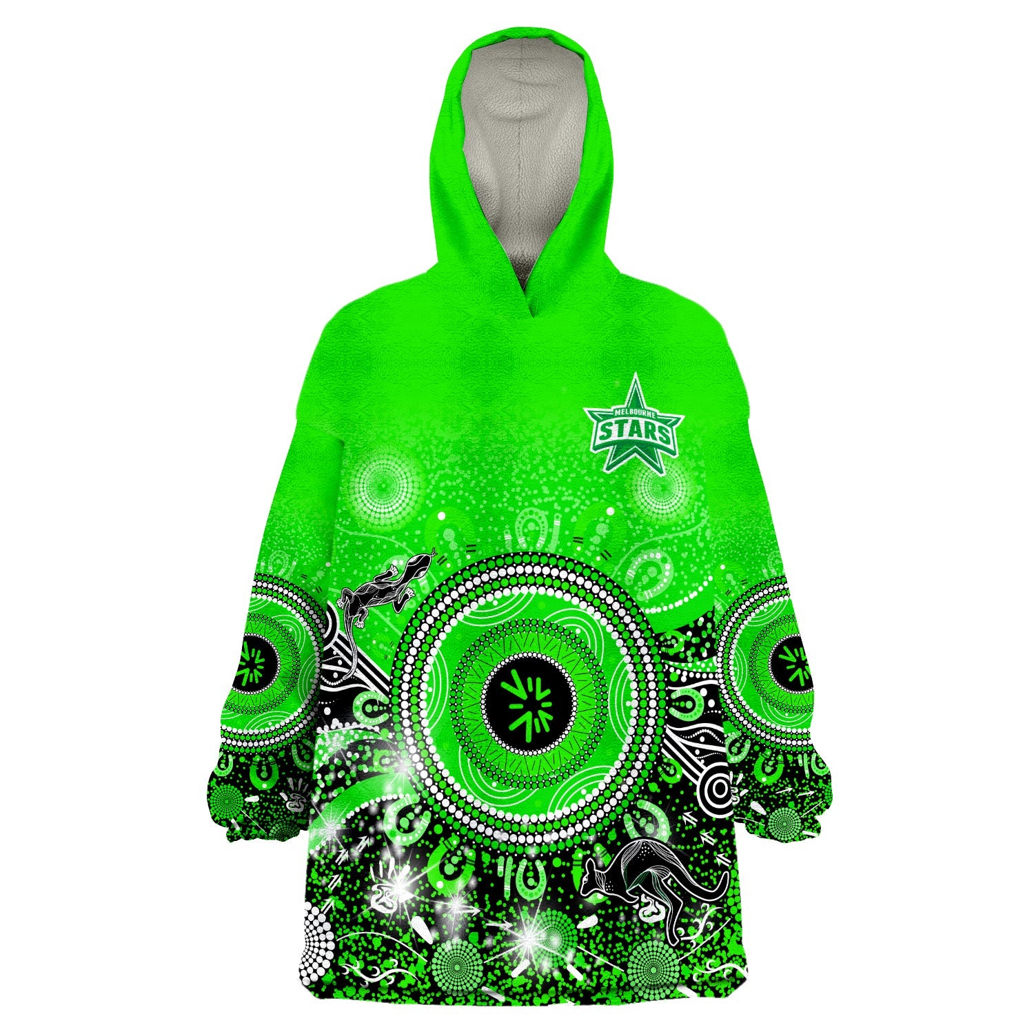 Melbourne Stars Wearable Blanket Hoodie Cricket Aboriginal - Vibe Hoodie Shop