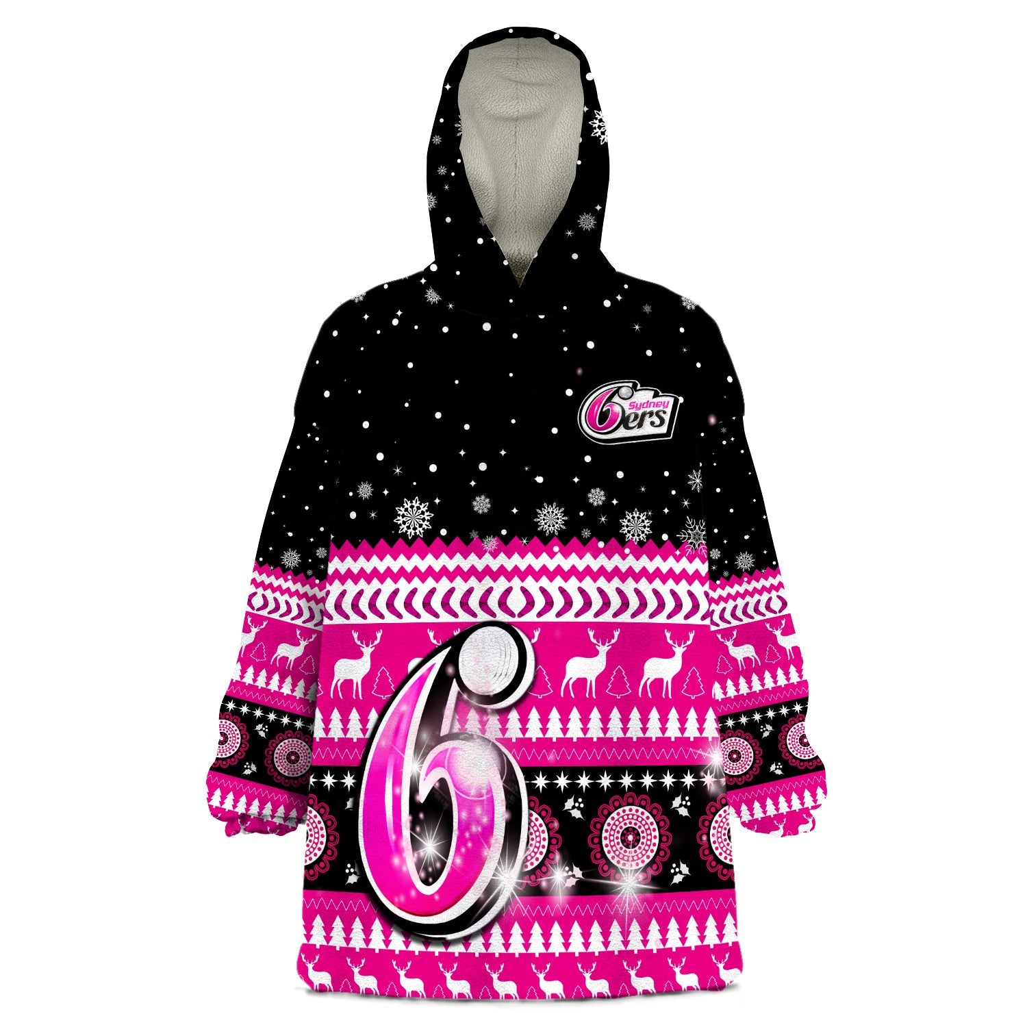 Sydney Sixers Cricket Wearable Blanket Hoodie Christmas Aboriginal - Vibe Hoodie Shop