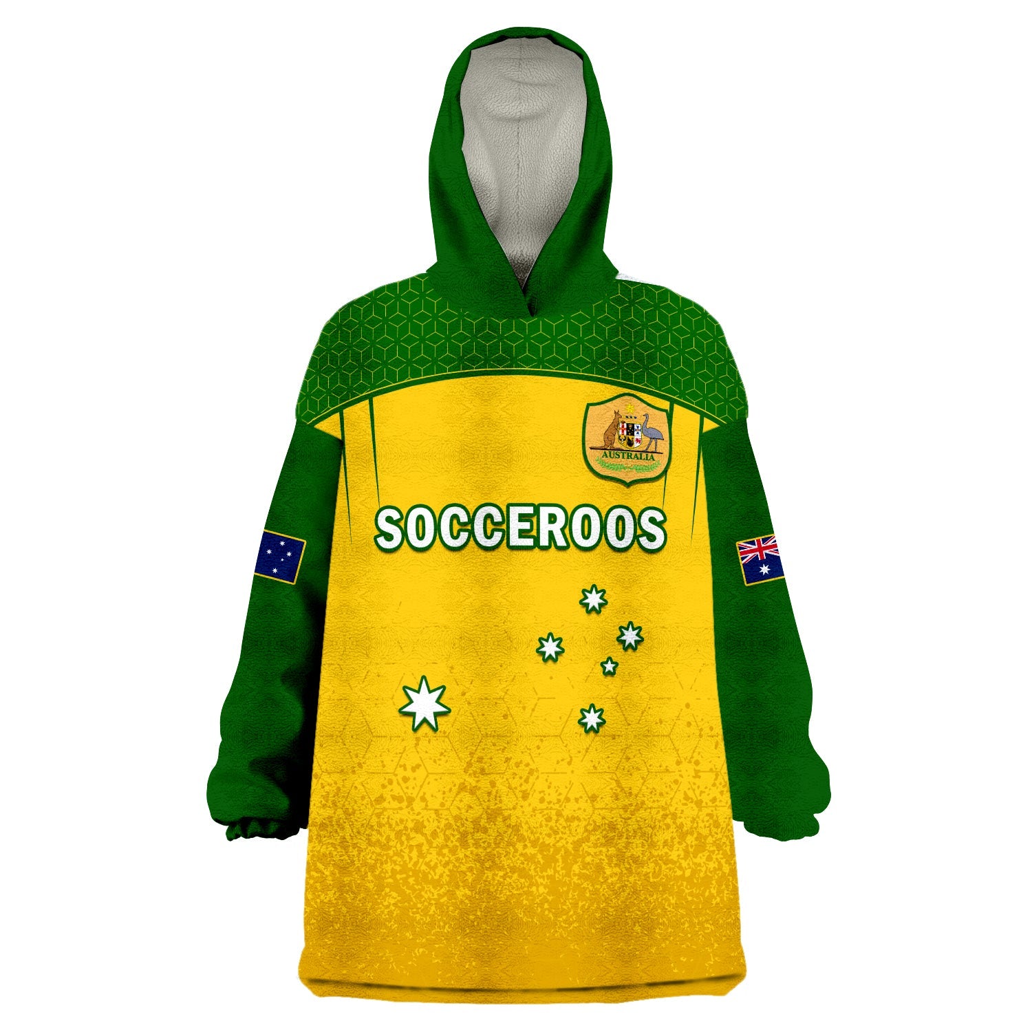 Australia Soccer Wearable Blanket Hoodie Socceroos Dots Kangaroo Simple Style - Vibe Hoodie Shop