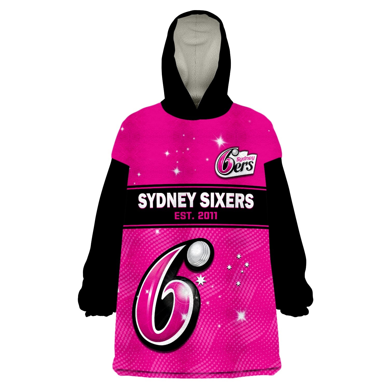 Sydney Sixers Wearable Blanket Hoodie Est 2011 Simple Style - Vibe Hoodie Shop