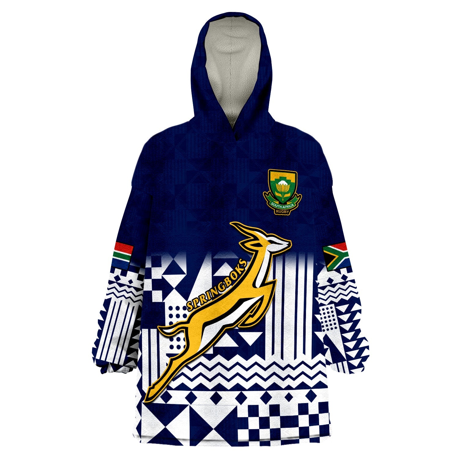 South Africa Rugby Wearable Blanket Hoodie Outgoing Tour Go Springboks - Vibe Hoodie Shop