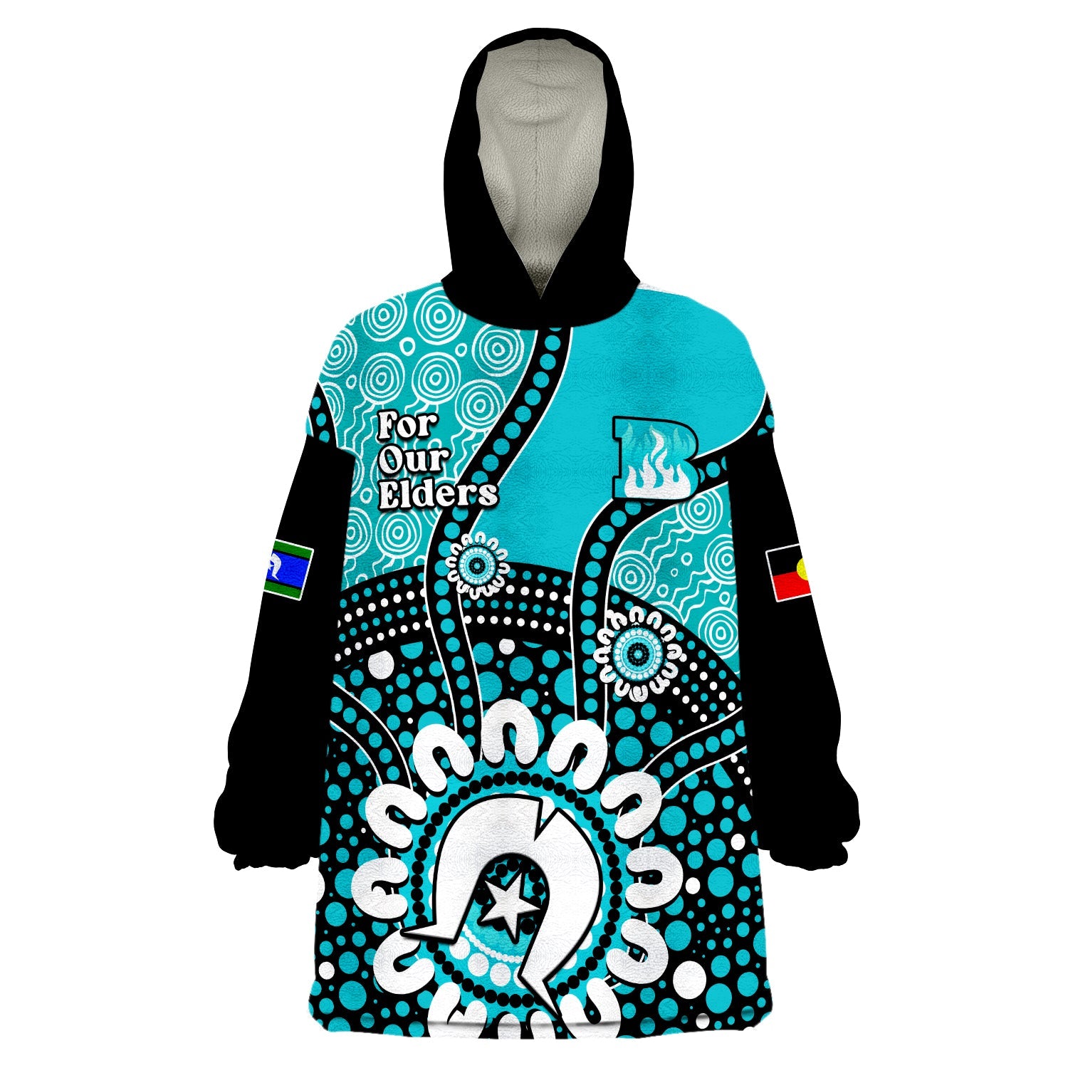 Brisbane Heat NAIDOC 2023 Wearable Blanket Hoodie Indigenous For Our Elders - Vibe Hoodie Shop