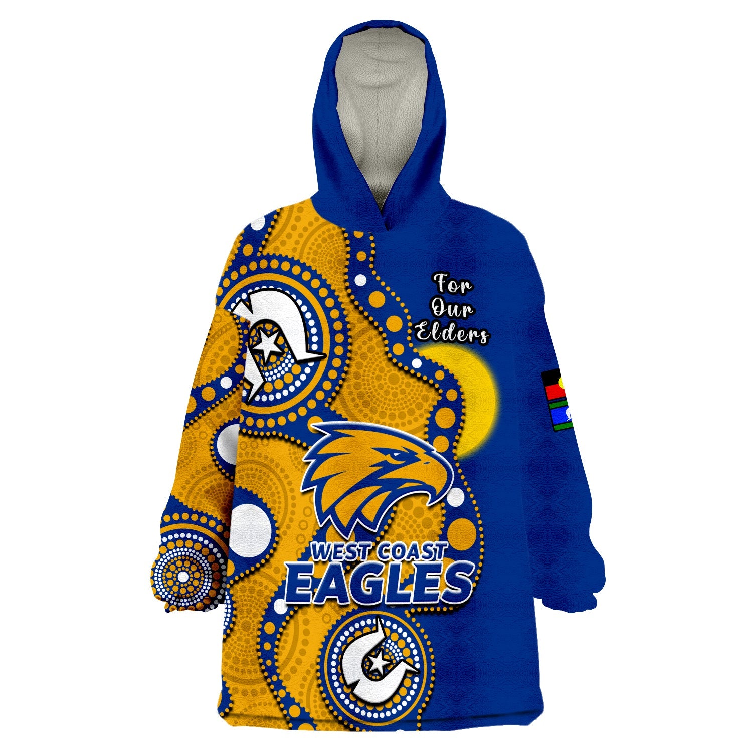West Coast Eagles Football NAIDOC 2023 Wearable Blanket Hoodie Indigenous For Our Elders - Vibe Hoodie Shop