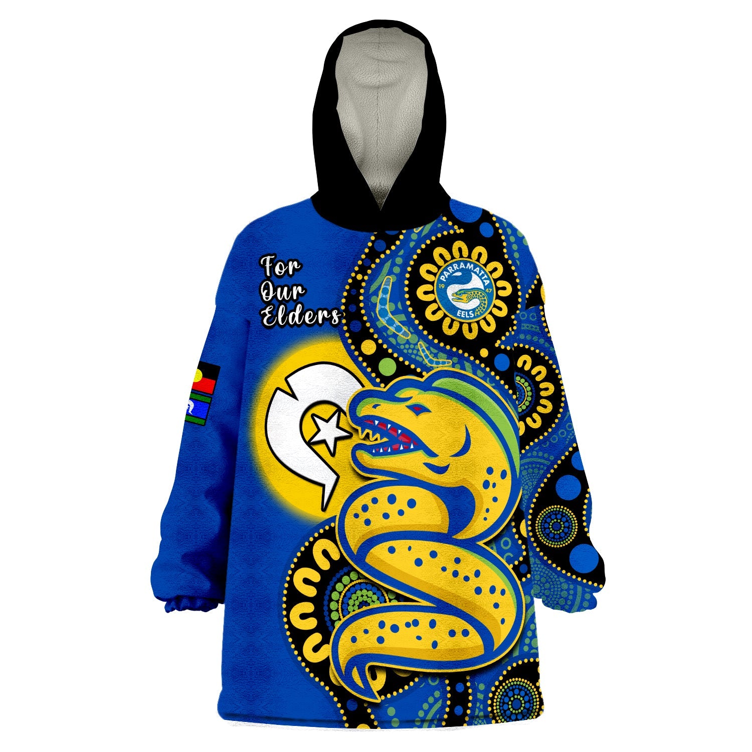 Eels Rugby NAIDOC 2023 Wearable Blanket Hoodie For Our Elders Aboriginal - Vibe Hoodie Shop