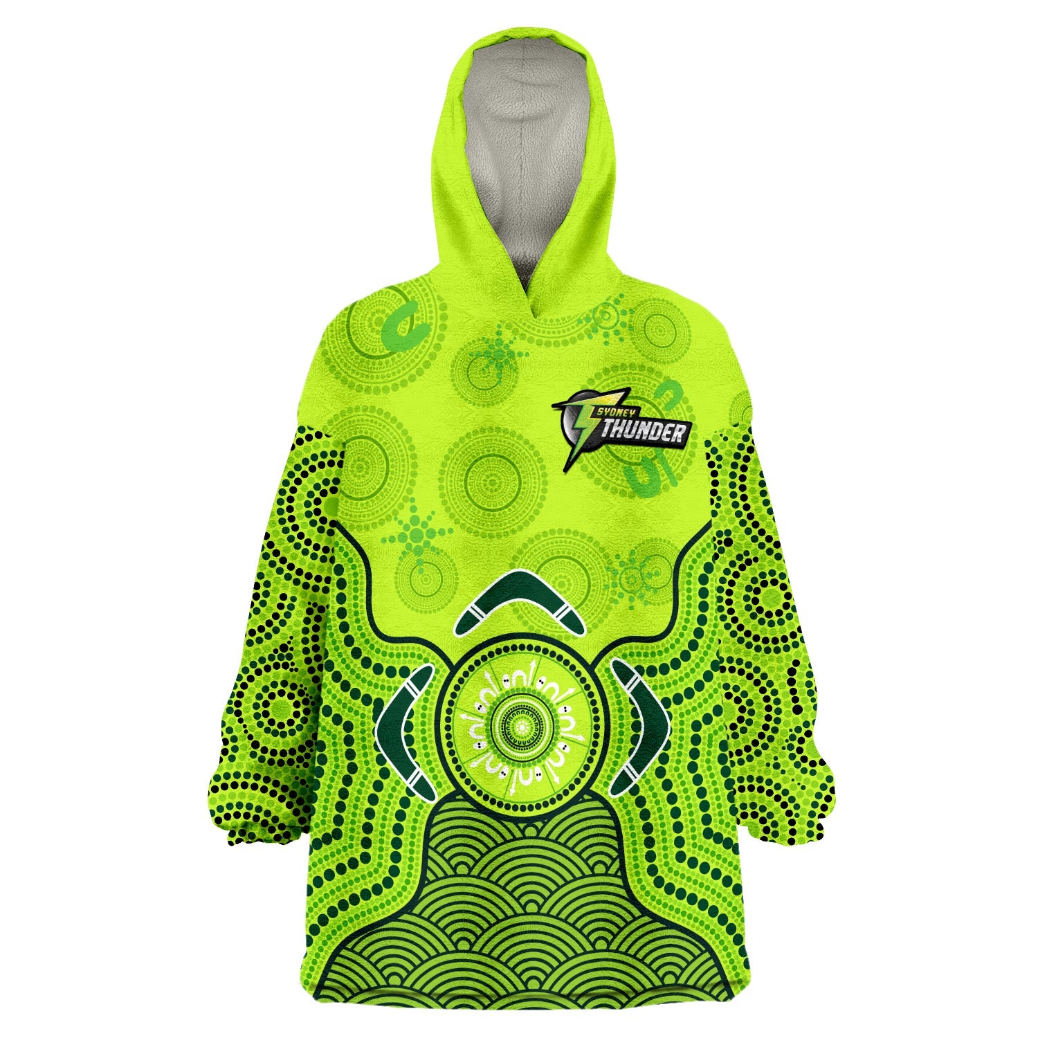 Thunder Cricket Wearable Blanket Hoodie Sydney Indigenous Artsy - Vibe Hoodie Shop