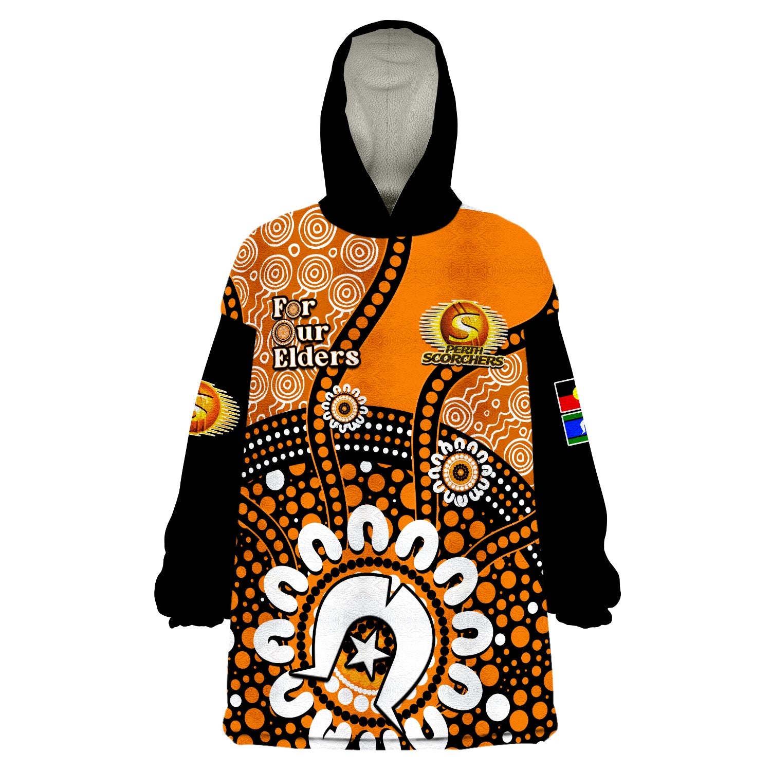 Perth Scorchers NAIDOC 2023 Wearable Blanket Hoodie Indigenous For Our Elders - Vibe Hoodie Shop