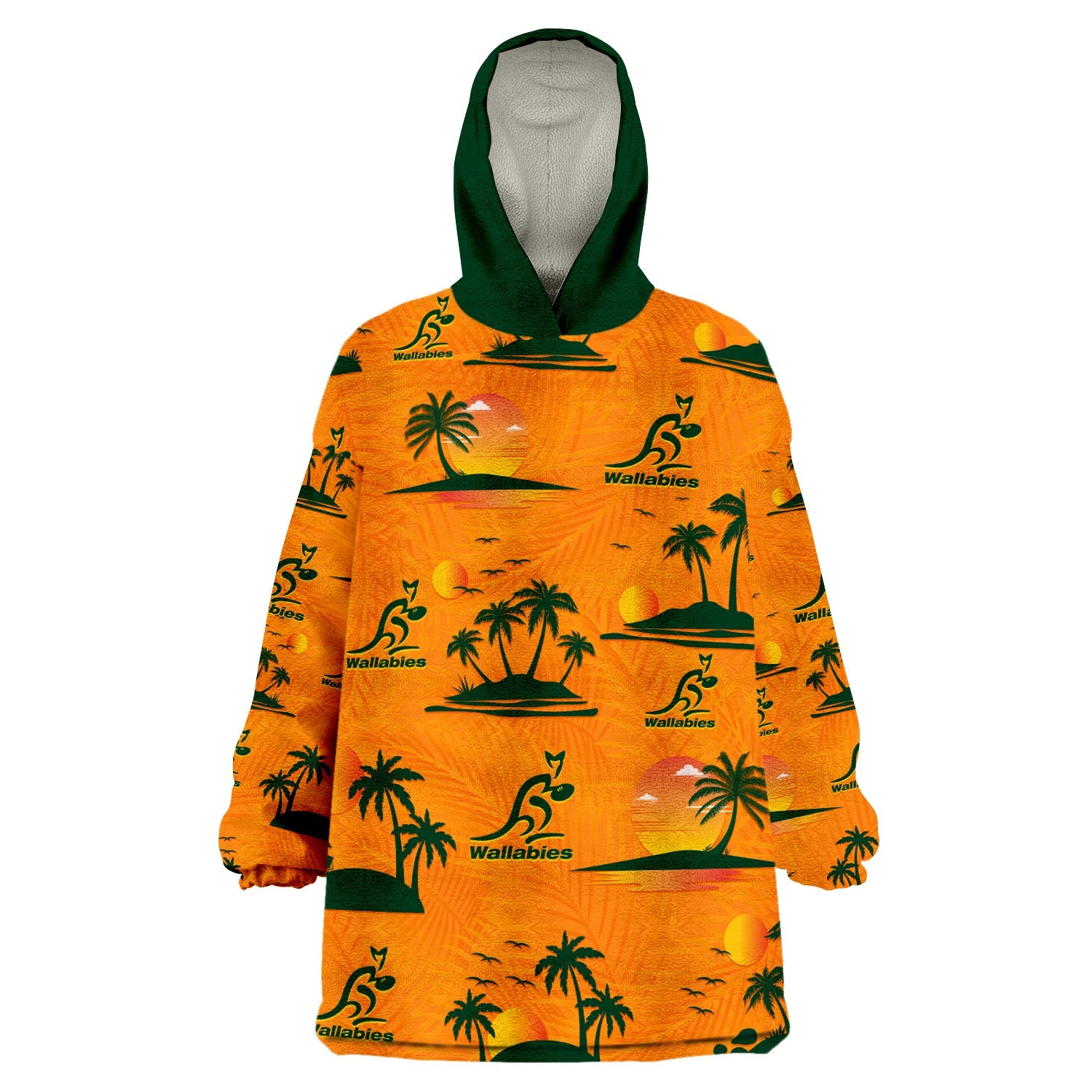 Wallabies Australian Rugby Wearable Blanket Hoodie Hawaii Style - Vibe Hoodie Shop