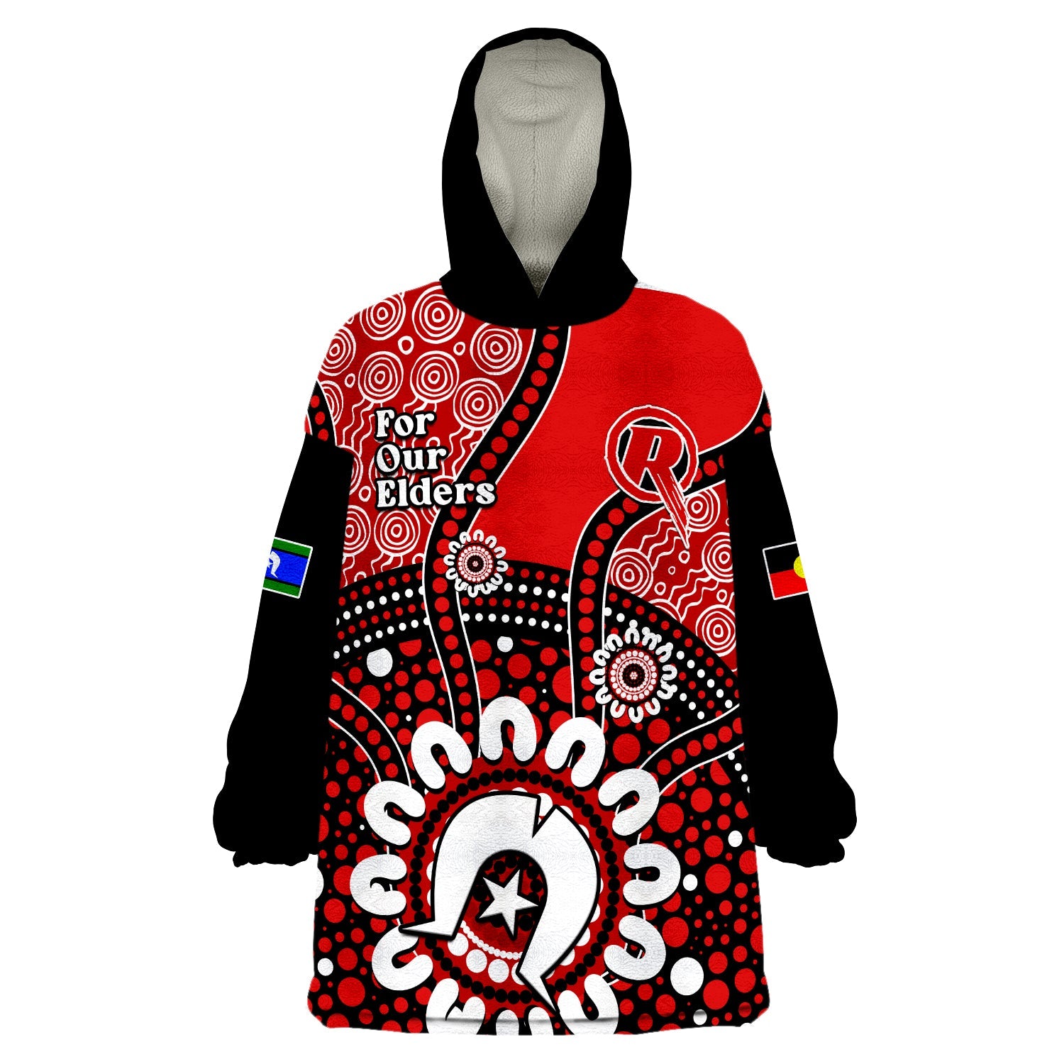 Melbourne Renegades NAIDOC 2023 Wearable Blanket Hoodie Indigenous For Our Elders - Vibe Hoodie Shop