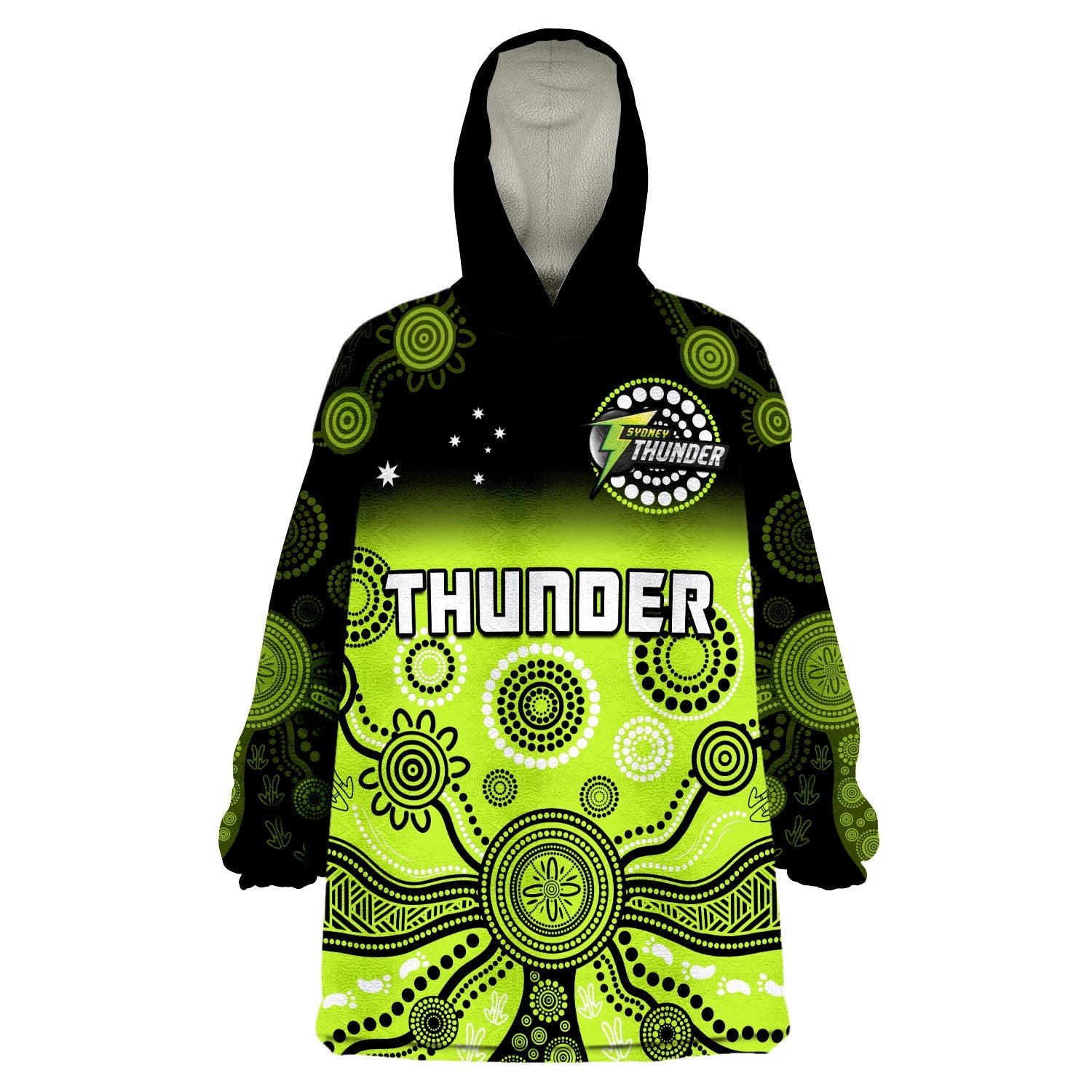 Thunder Wearable Blanket Hoodie Sydney Gradient Aboriginal Art - Vibe Hoodie Shop